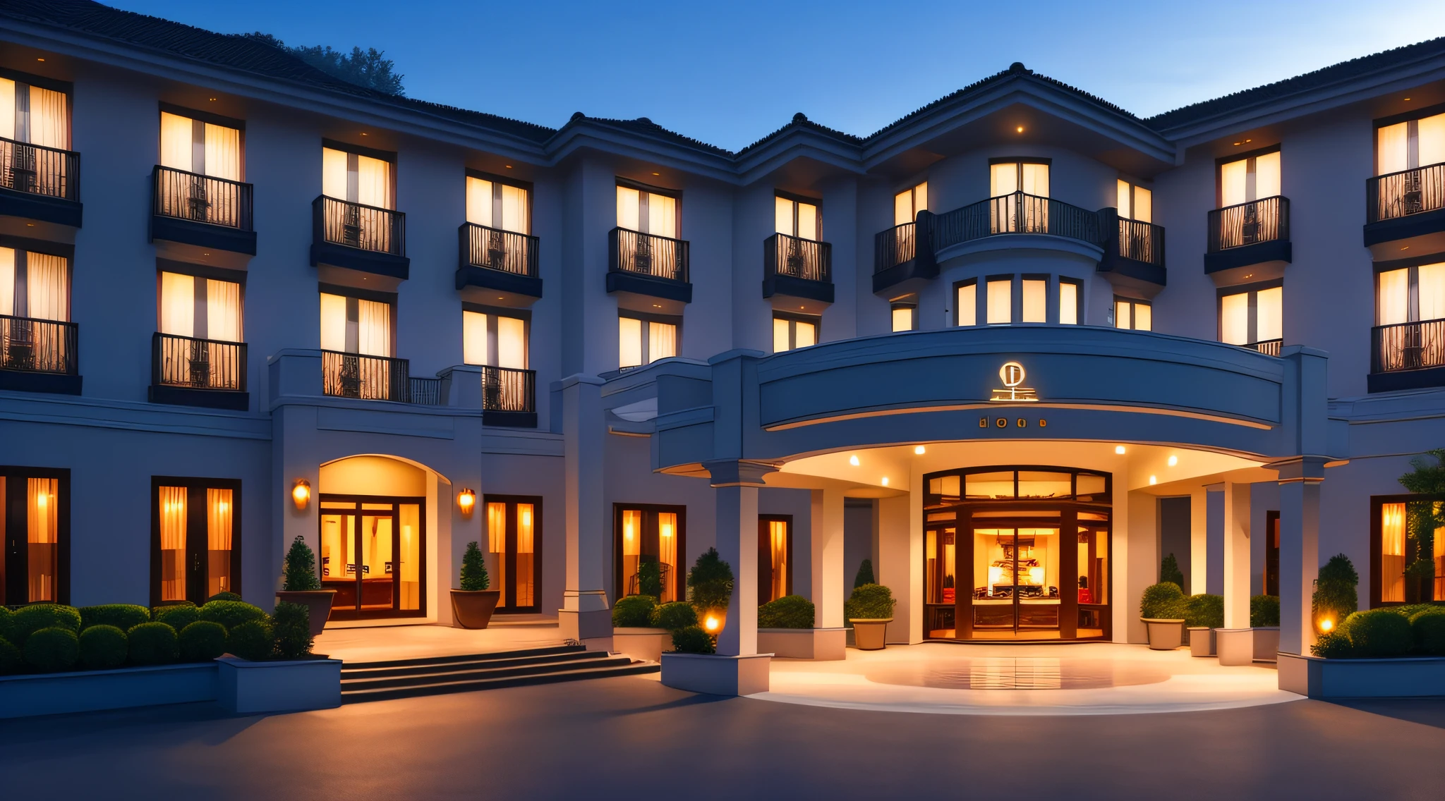 Best quality,ultra high def,A luxury hotel,exterior --auto