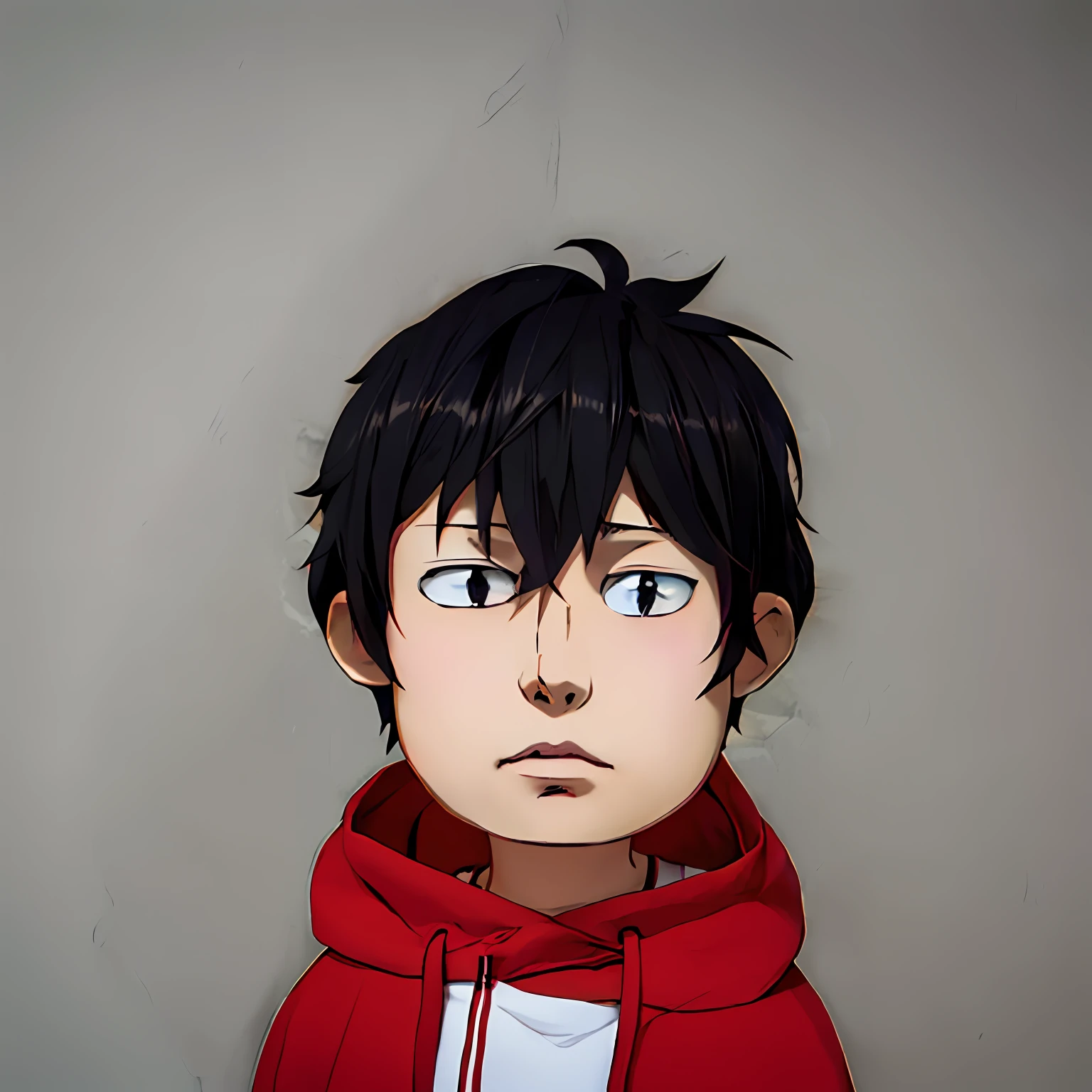 a cartoon drawing of a boy in a red hoodie, in an anime style, in anime style, semirealistic anime style, as an anime character, kentaro miura art style, anime style character, inspired by Okumura Masanobu, flat anime style shading, kentaro miura style, flat anime style, kentaro miura manga style