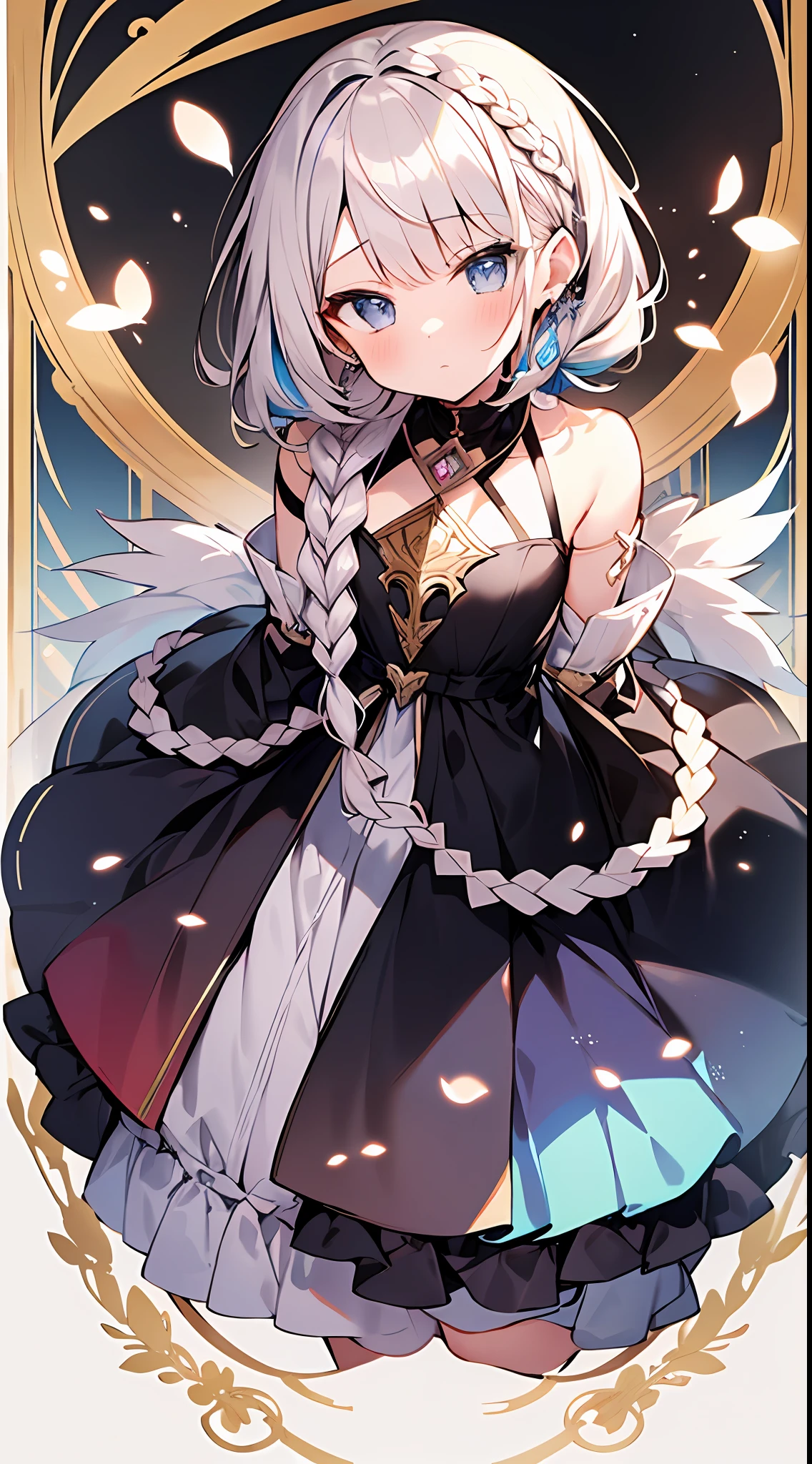 (incredibly absurdres absolutely resolution: 1.5), highest quality, masterpiece, ultra high resolution, 8k, (multiple girls), (gorgeous dresses with many gorgeous and colorful decorations) BREAK shoujo manga style, (loli), soft line drawing, digital enhancement, shojo manga touch, environmental change scenes, shojo manga core, ( Hair length to the shoulders))), (((short braid))), ancient capital of the West, full body visible angle, entangle, beautiful and aesthetic: 1.5, High quality: 1.3
