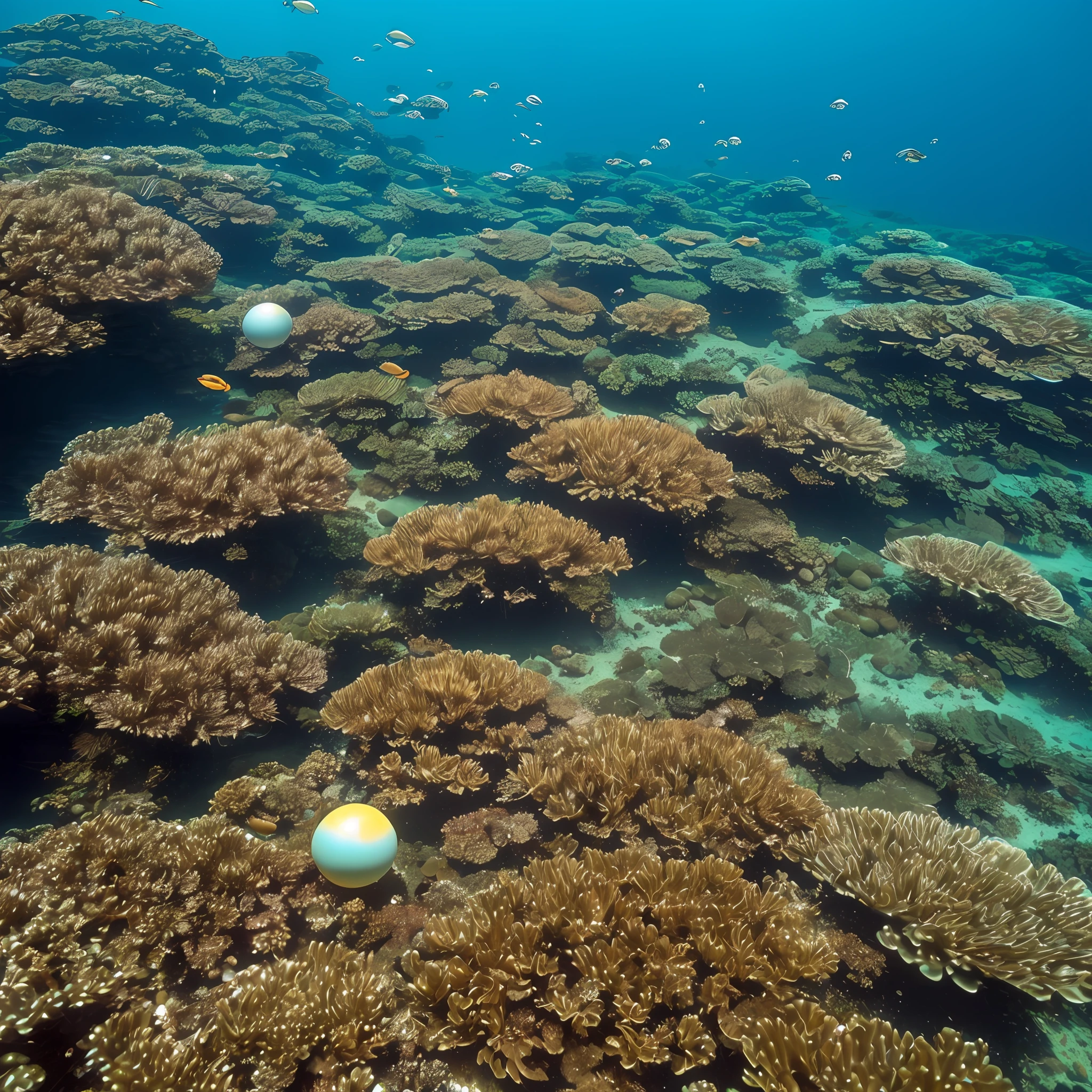 Shiny balls fly slowly across the ocean floor --auto