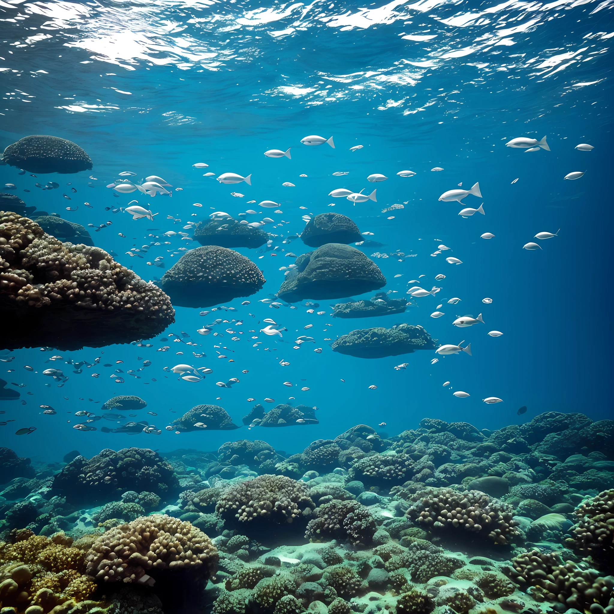 Shiny  fly slowly across the ocean floor --auto