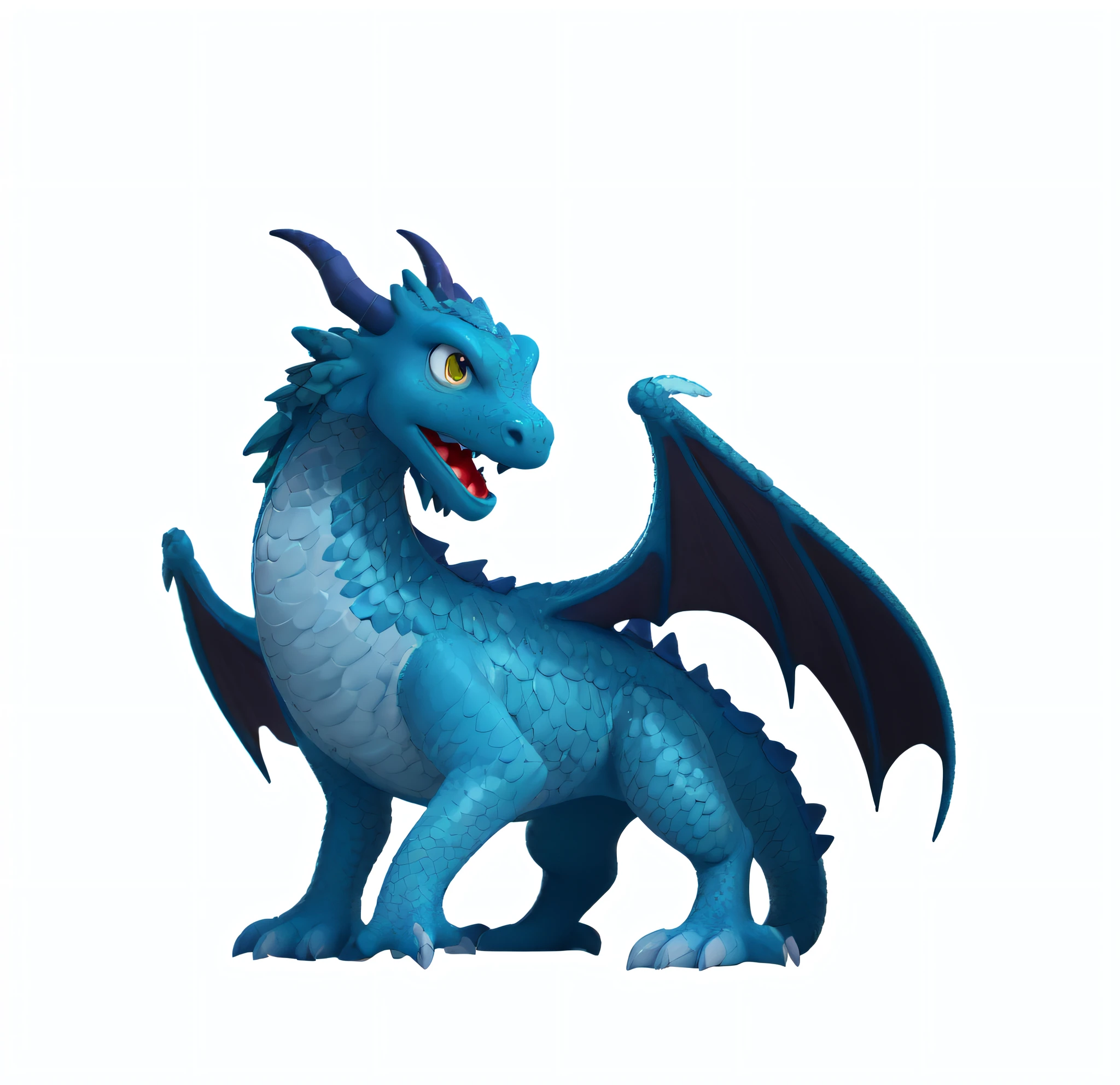 There is a big mouth、Blue dragon with big tail, a cute little blue dragon, blue scaly dragon, Blue dragon, Western dragons,, anthropomorphic dragon, as an anthropomorphic dragon, dragon in dragon lair, dra the dragon, but as an anthropomorphic dragon,3Drender,CG,Models,8K,Ultra-clear