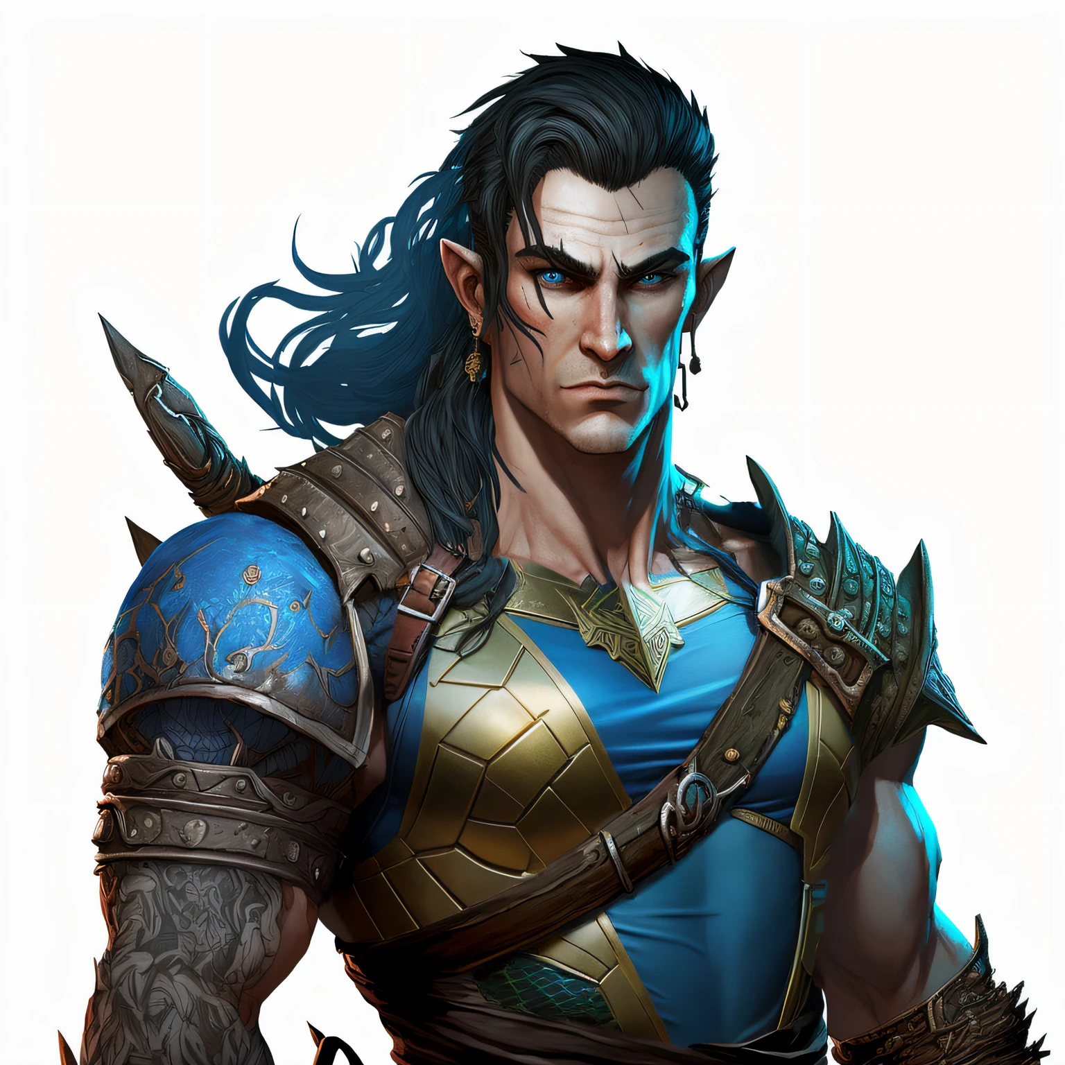 vestido com uma Serpent Scale Armor