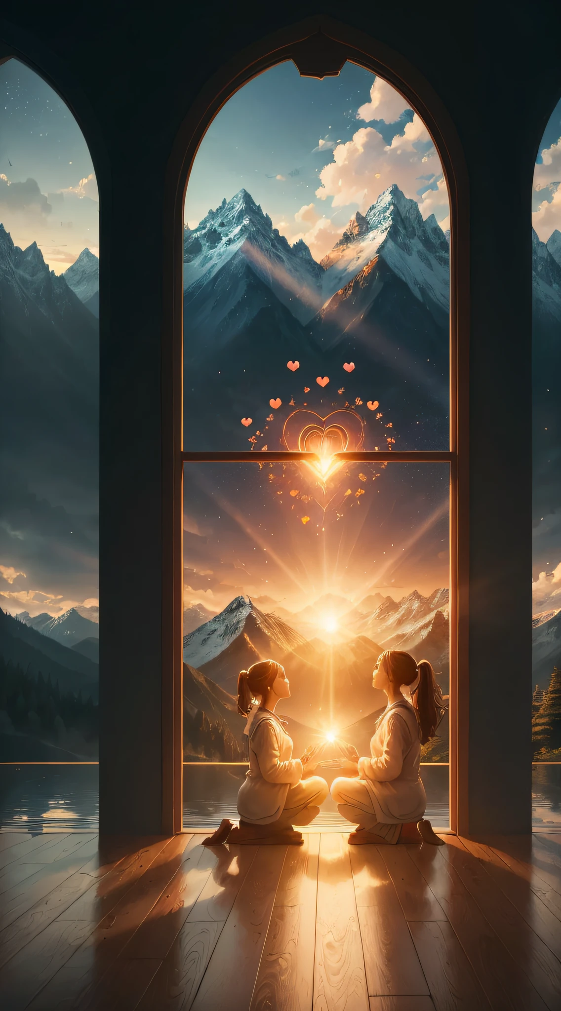 ((masterpiece)), ((best quality)), 8k, high detailed, ultra-detailed,
In the scene, a person's heart is depicted with a radiant light, symbolizing the purification and purity of the inner self. The heart emits a gentle glow, illuminating the surrounding space.
The scene can be portrayed in different contexts, incorporating elements of inner purification. One possibility is depicting the person in a serene and peaceful environment, such as a tranquil garden or a serene mountaintop. The person sits or stands in contemplation, surrounded by nature's beauty, as the light within their heart shines brightly.
Another option is to show the person engaging in meaningful interactions with others, where the light within their heart radiates warmth and compassion. This can be portrayed through a scene of the person helping someone in need, or engaging in acts of kindness and empathy towards others. The light within their heart represents the purity of their intentions and the positive impact they have on those around them.
((best quality)), 8k, high detailed, ultra-detailed