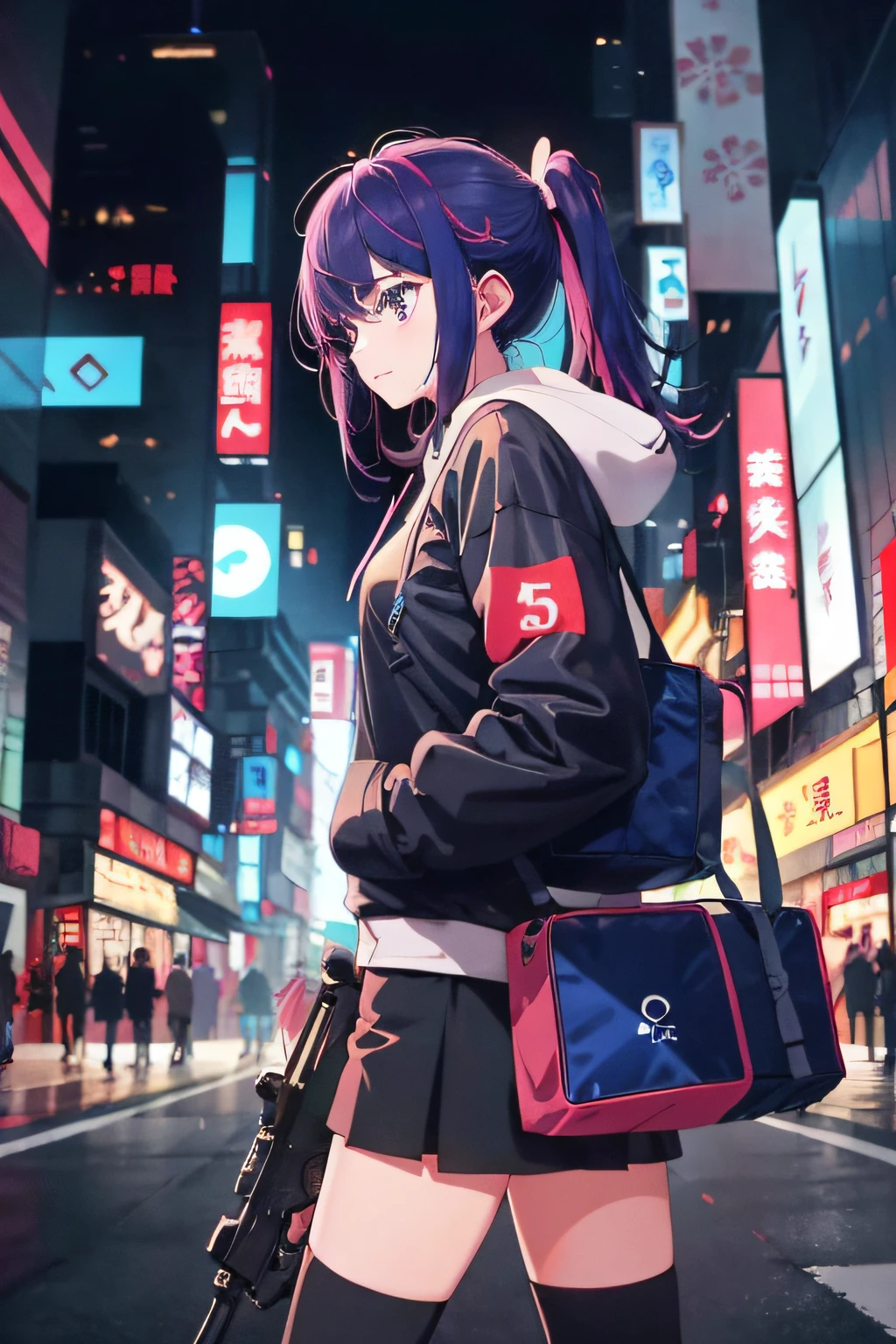 Cyberpunk girl with gun and armor on street in street, Cyberpunk Anime Girl, female cyberpunk anime girl, modern cyberpunk anime, anime cyberpunk art, digital cyberpunk - anime art, Digital Cyberpunk Anime Art, anime cyberpunk, cyberpunk anime art, Cyberpunk anime girl mecha, cyberpunk anime girl in hoodie, anime style 4 k, best anime 4k konachan wallpaper