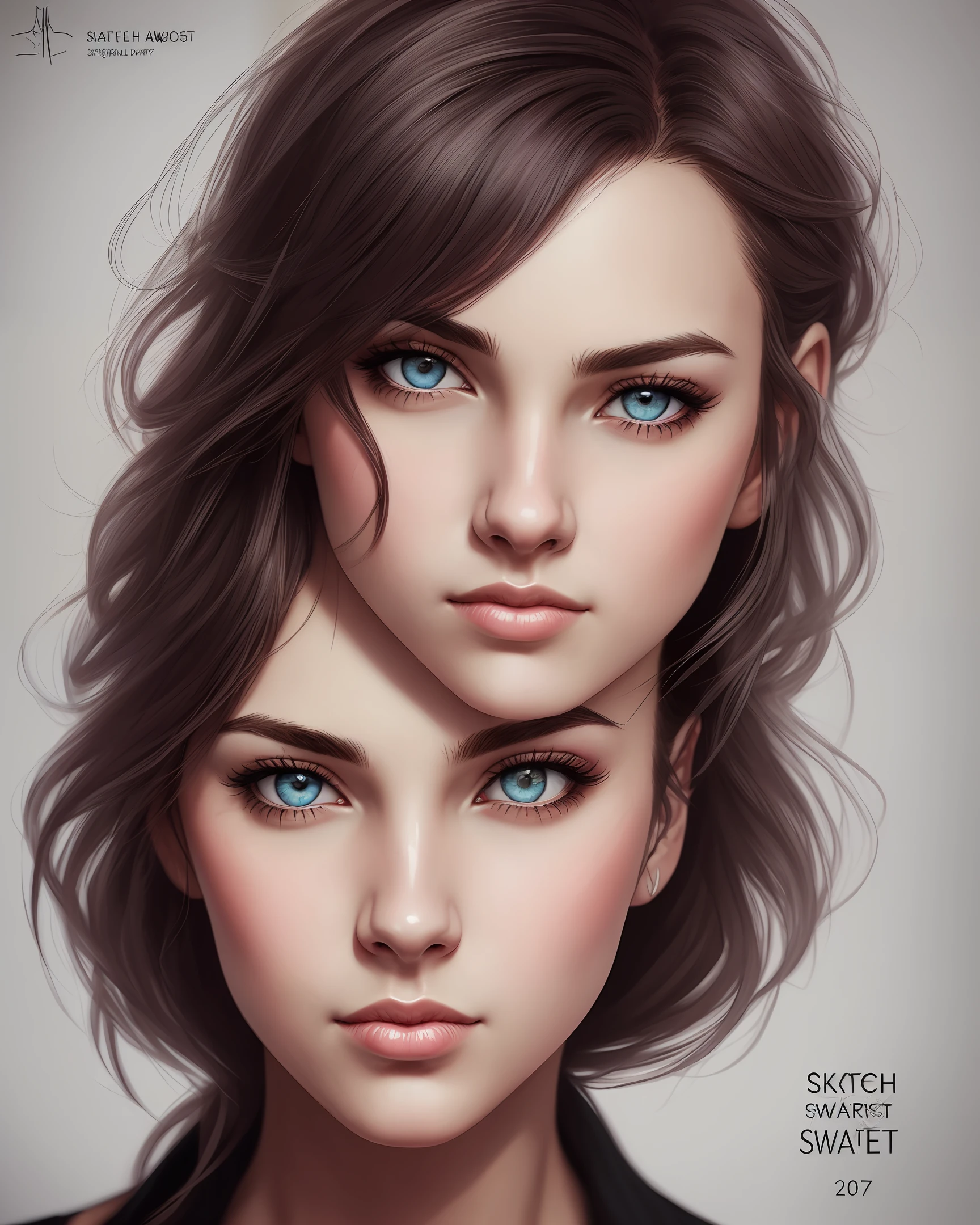 (Award Winning Digital Artwork:1.3) of (Sketch:1.3),(Energetic:1.3) Spidey, EmmaRob,CGSociety,ArtStation,(Saturated:1.3),(close portrait:1.3),(Feminine:1.4),(beautiful:1.4),(attractive:1.3),handsome,calendar pose,perfectly detailed eyes,studio lighting,thematic background