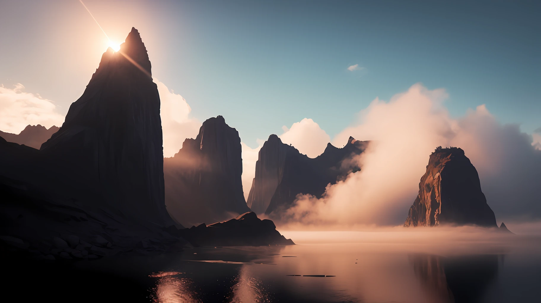 obra-prima, um navio dos anos 1500 navegando no mar, Aesthetics 1500, nuvens, litoral a vista, fog, dia, Very detailed lighting, Dramatic, trending digital art in Artstation 8k HD realistic detailed high definition, detalhado, textura da pele, hiper detalhado, textura de pele realista, armadura, melhor qualidade, Ultra alto nada, (fotorrealista: 1.4), alta resolução, detalhado, foto crua, sharp re, por Lee Jeffries Nikon D850 Film Fotografia de Stock 4 Kodak Portra 400 Camera F1.6 lens rich colors hyper realistic texture dramatic lighting unrealengine trend in artstation cinestill 800