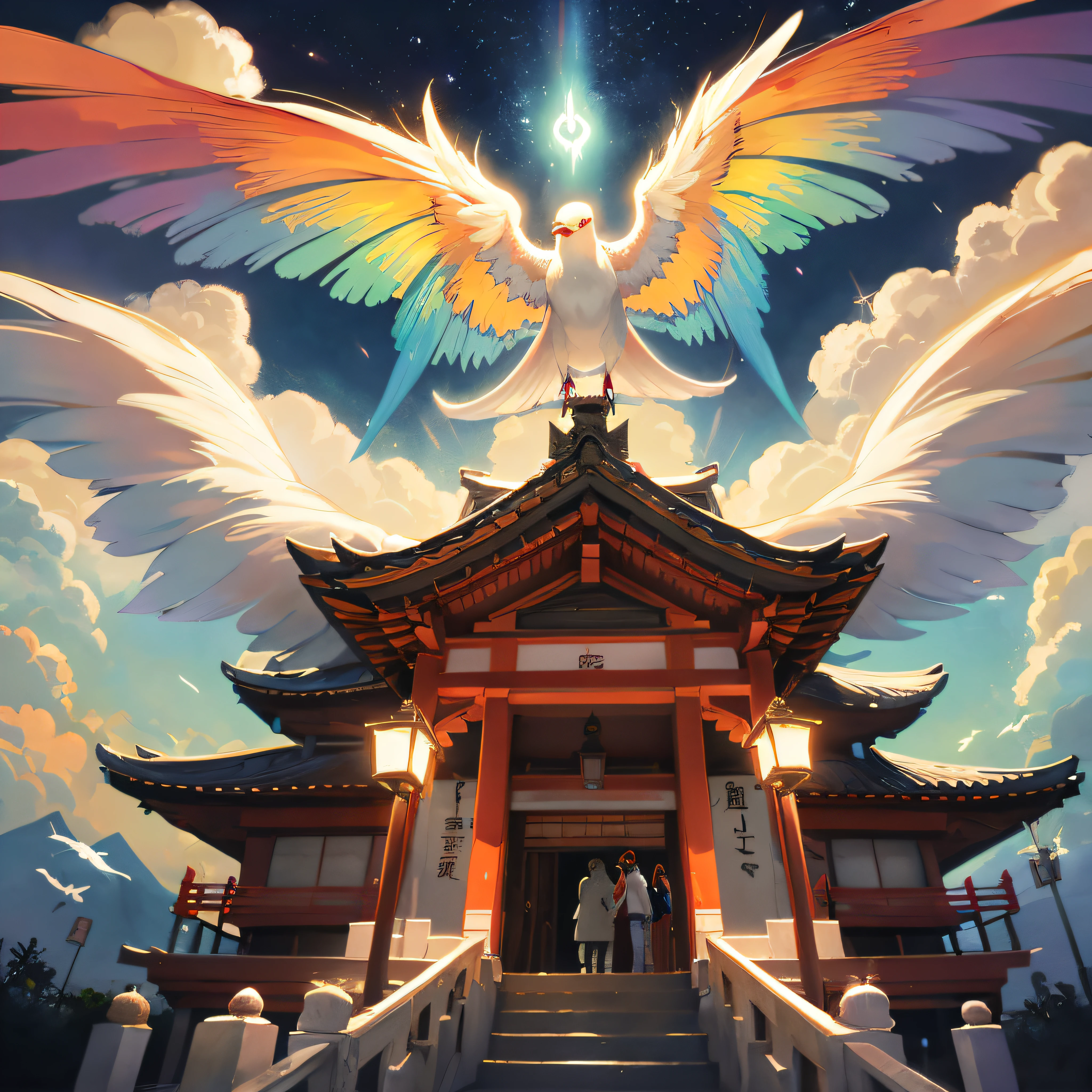 anime - style painting of a building with a bird on top, anime fantasy illustration, anime epic artwork, anime fantasy artwork, rossdraws global illumination, Jen Bartel, Anime Hermosa escena de paz, Rob Rey y Kentaro Miura Style, Hermosa obra de arte de anime, Makoto Shinkai Cyril Rolando, Anime Art Wallpaper 8K, Arte oficial de alto detalle