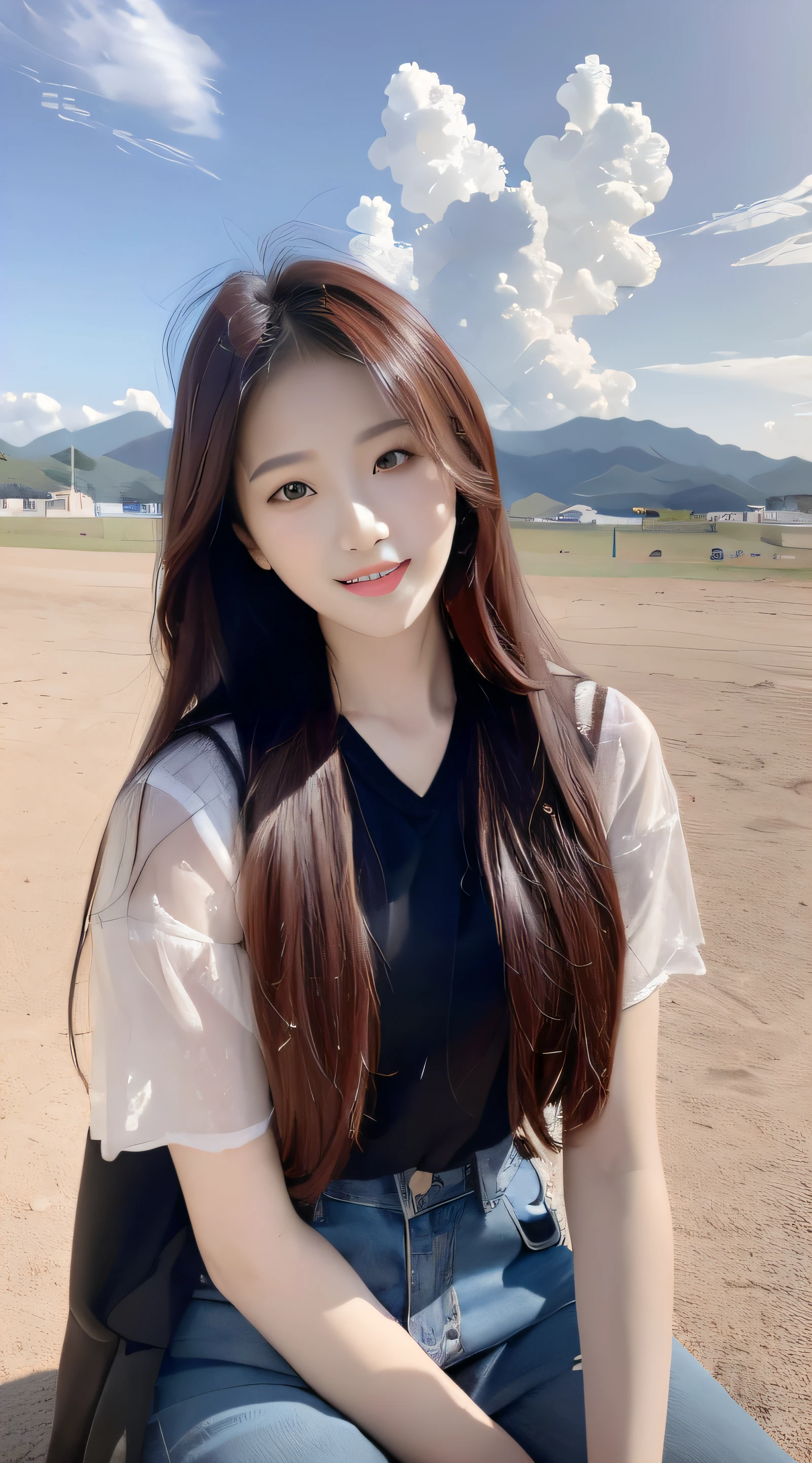 araffe girl sitting on the ground with her legs crossed, Korean girl, gorgeous korean young woman, beautiful Korean women, beautiful Korean young women, Urzan, jaeyeon nam, hot with shining sun, Very beautiful girl, young and cute girl, Good young girl, cute young woman, heonhwa choe, Beautiful Asian Girls, xintong chen