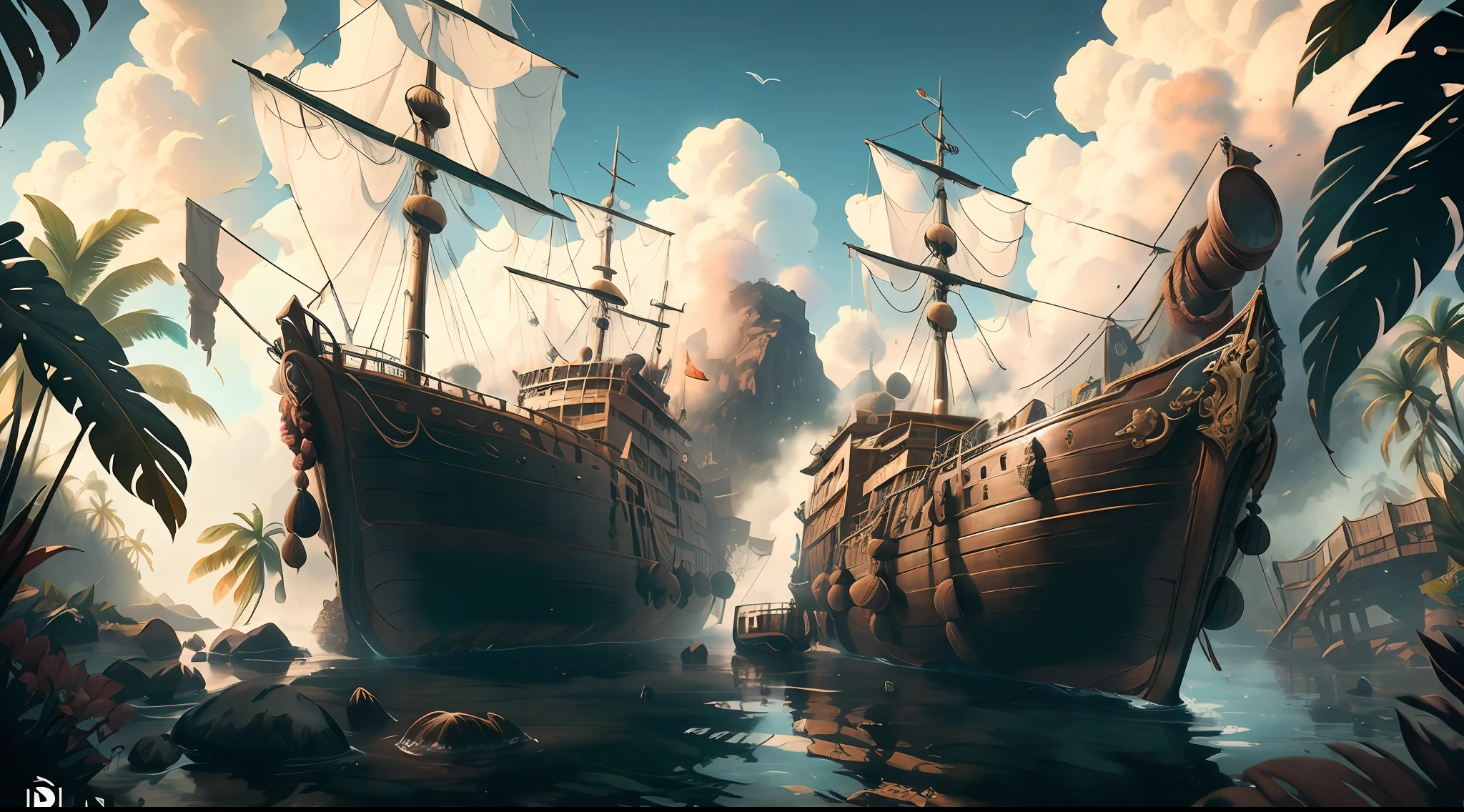 obra-prima, um navio dos anos 1500 navegando no mar, Aesthetics 1500, Medieval aesthetics, nuvens, litoral a vista, fog, dia, Very detailed lighting, Dramatic, trending digital art in Artstation 8k HD realistic detailed high definition, detalhado, textura da pele, hiper detalhado, textura de pele realista, armadura, melhor qualidade, Ultra alto nada, (fotorrealista: 1.4), alta resolução, detalhado, foto crua, sharp re, por Lee Jeffries Nikon D850 Film Fotografia de Stock 4 Kodak Portra 400 Camera F1.6 lens rich colors hyper realistic texture dramatic lighting unrealengine trend in artstation cinestill 800
