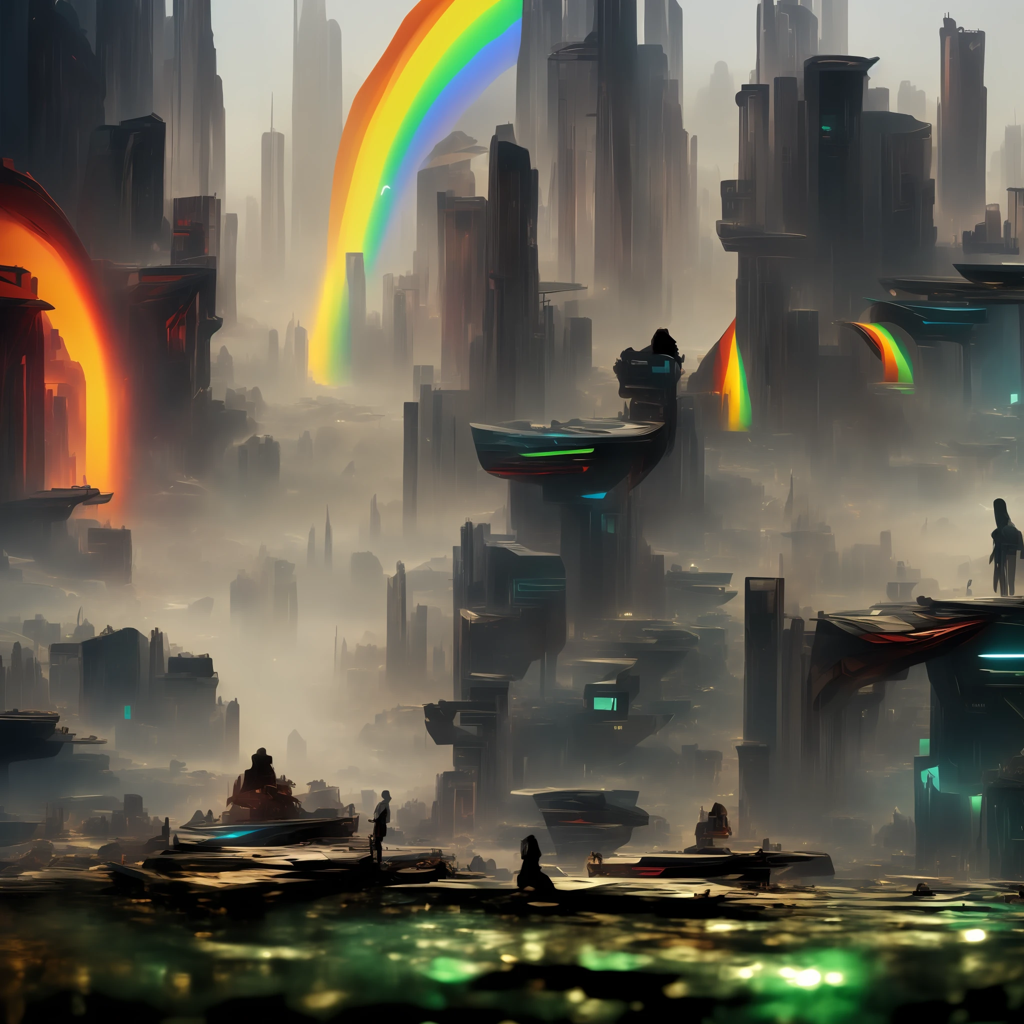 Jae Lee style indigenous futurism, indian cybernetic cyborg goddess, cyberpunk, the style of fantastical fantasy compositions, dark with rainbow prism, eye-catching metallic compositions, symmetrical arrangements, eye-catching iridescent red, blue, green,yellow,bright neon,luminous, distinctive noses, ethereal,bloody colorful, eye-catching compositions with rainbow prism,high resolution, masterpiece,composite cybernetic metallic bodysuit, indigenous cybernetic jewellery and ornaments,symmetrical design ,character concept art,Rendered in Octane,trending in artstation, cgsociety, 8khighly detailed,Junji Murakami, Mucha Klimt, Sharandula, Hiroshi Yoshida, Tom Bagshaw, Ross Tran, Artgerm,Craig Mullins,dramatic,Junji Murakami, moody lighting post-processing,cinematic lighting ,ar 2:3 –uplight