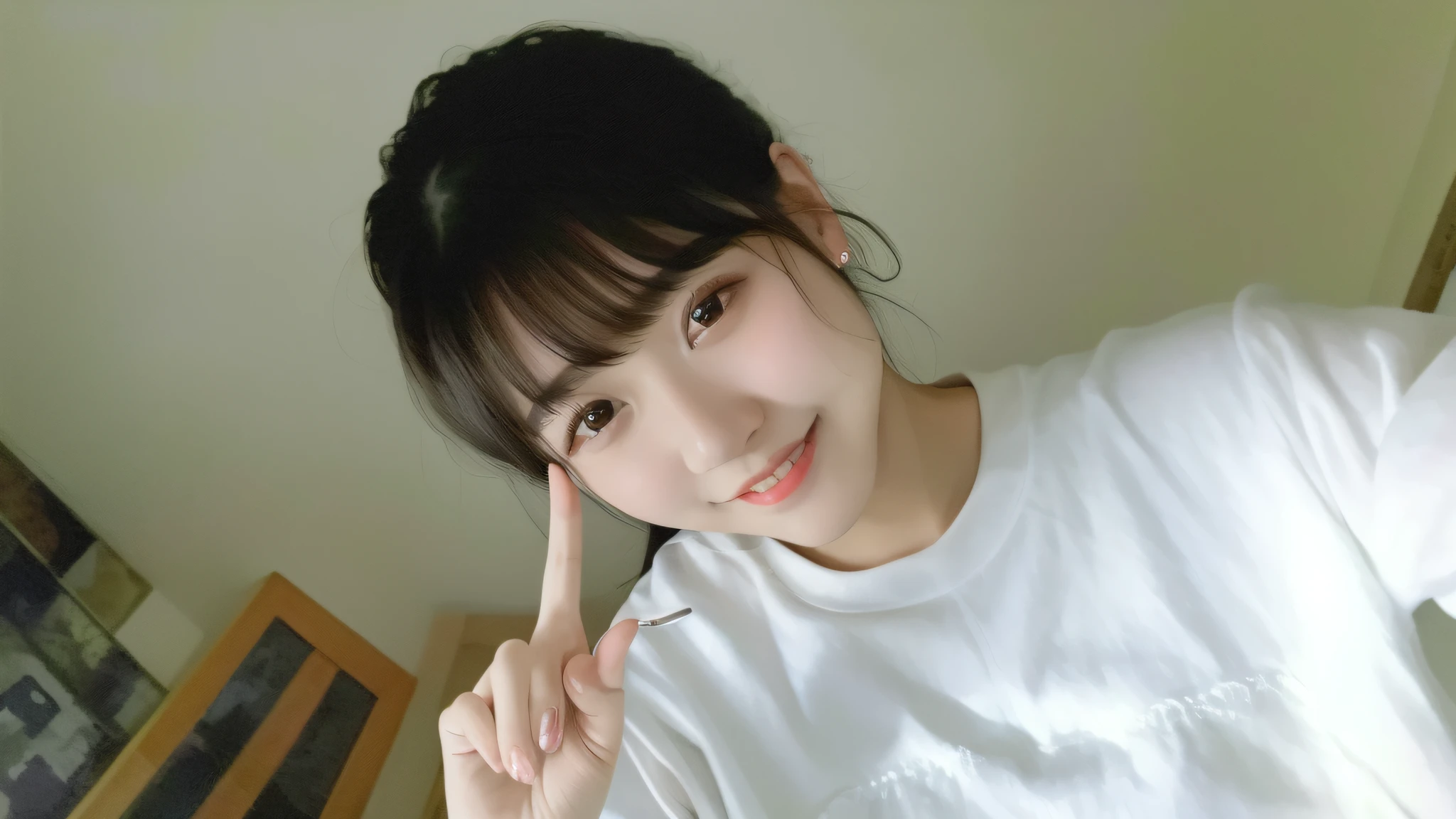(masterpiece,best quality:1.4),(8k,raw photo,photo realistic:1.2),(shiny skin),detailed skin,detailed face,detailed eyes,1girl,looking at viewer,Japanese idol,extremely beautiful face,,smile