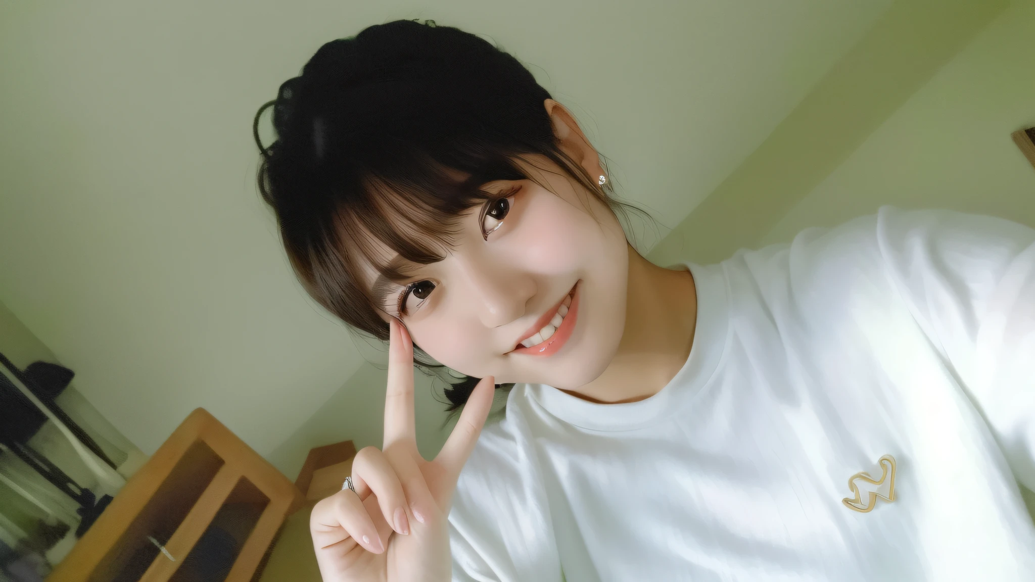 (masterpiece,best quality:1.4),(8k,raw photo,photo realistic:1.2),(shiny skin),detailed skin,detailed face,detailed eyes,1girl,looking at viewer,Japanese idol,extremely beautiful face,,smile