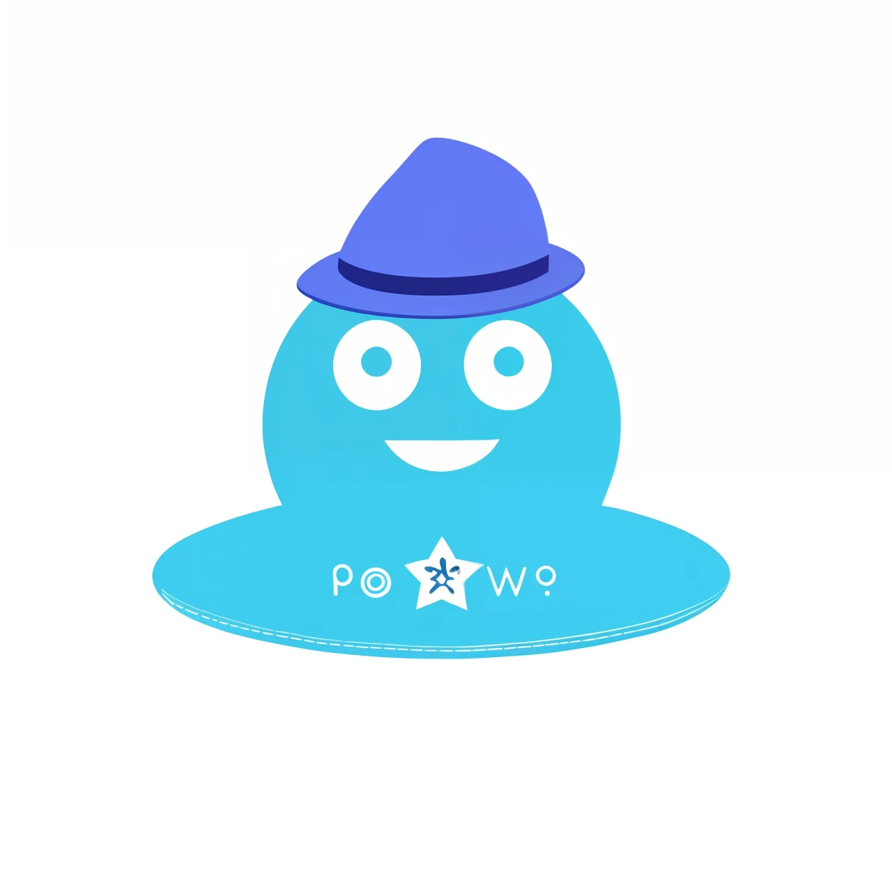 a close up of a blue smiley face with a hat on, jinyiwei, poyo, fancy funny hat, crumbling, character with a hat, komono, Simple and clean illustration, Simple illustration, pick wu, Pointy hat, big chin, long chin, ƒ 1. 8, ƒ1.8, lineless --auto
