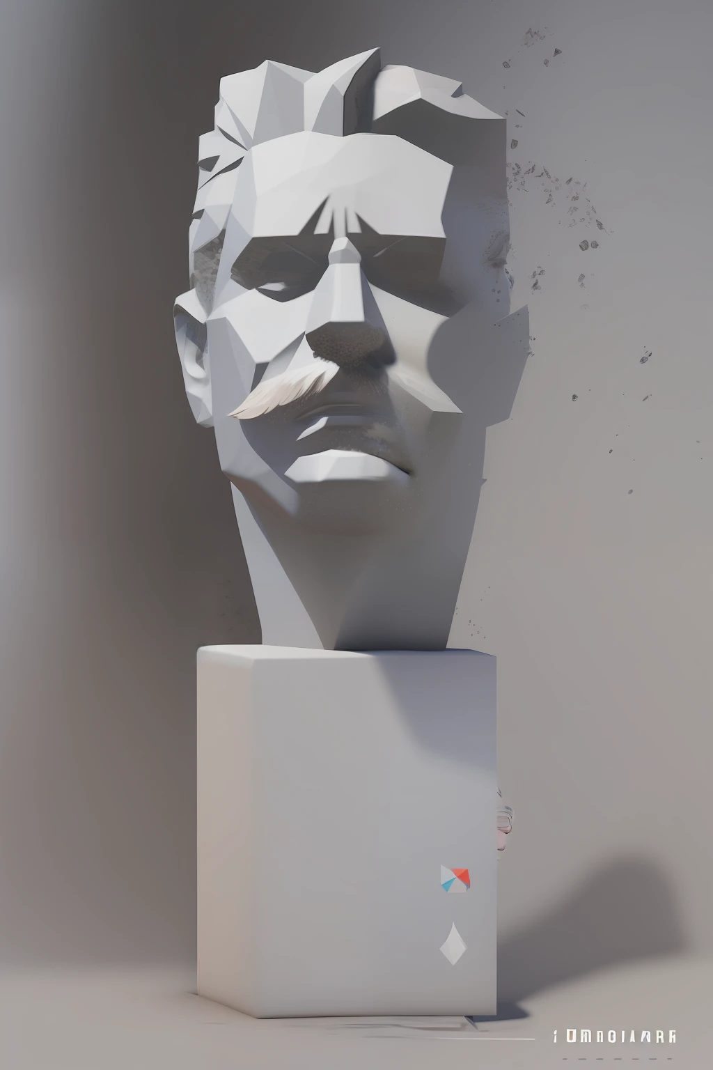 arafed man with a beard and mustache in a blue shirt, stylized character, highly detailed character, stylized portrait, character headshot portrait, male character, epic character portrait, low poly character, muscular character, 3 d render stylized, high detail iconic character, cinematic bust portrait, close up character, unrealistic character concept, cinematic full character