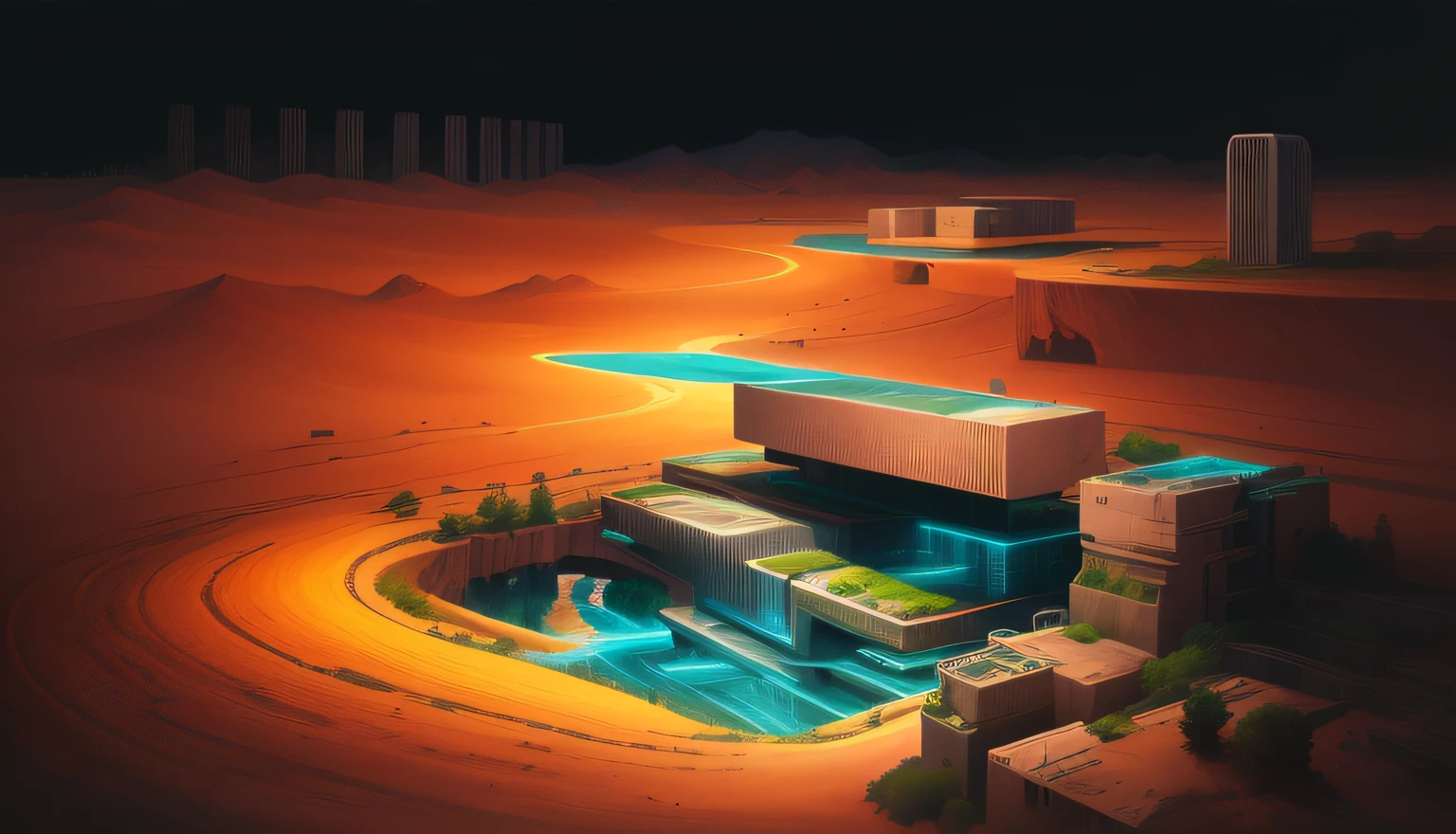 Make surrealistic landscape compositions, futuristas, modern citie, futur, prettify, Landscape design, tag, hyper detailled