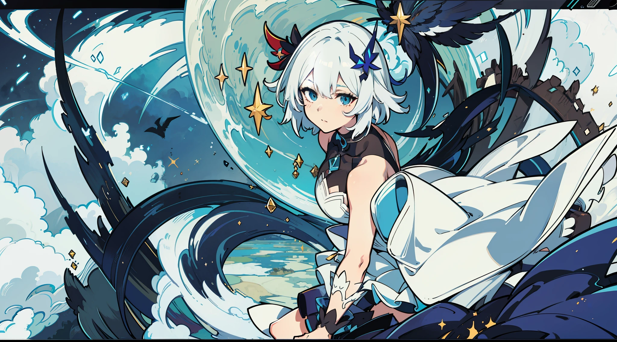 HD Honkai 3 game wallpaper，Extreme detail，Magnificent worldview，Earth-shattering character design，Gorgeous scene，Himeko danced，The face is beautiful，Wearing a glorious dress，Perfect detail in gorgeous scenes。