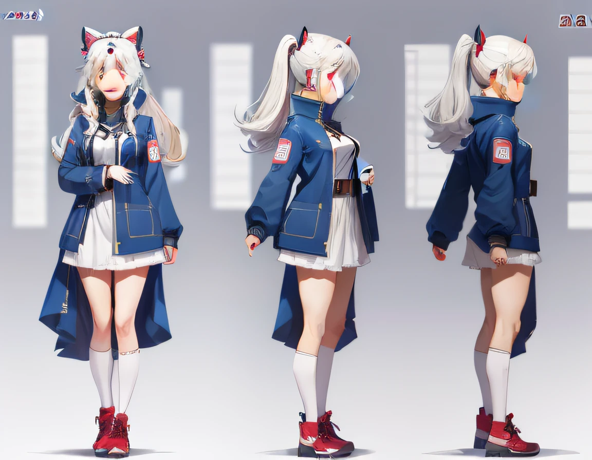 character turnaround sheet:2,three view drawing,full body shot:2,A cute girl dressed in a korean idol outfit,anime aesthetic, super ultra detail --ar 16:12 --s 50 --niji 5 --q 2