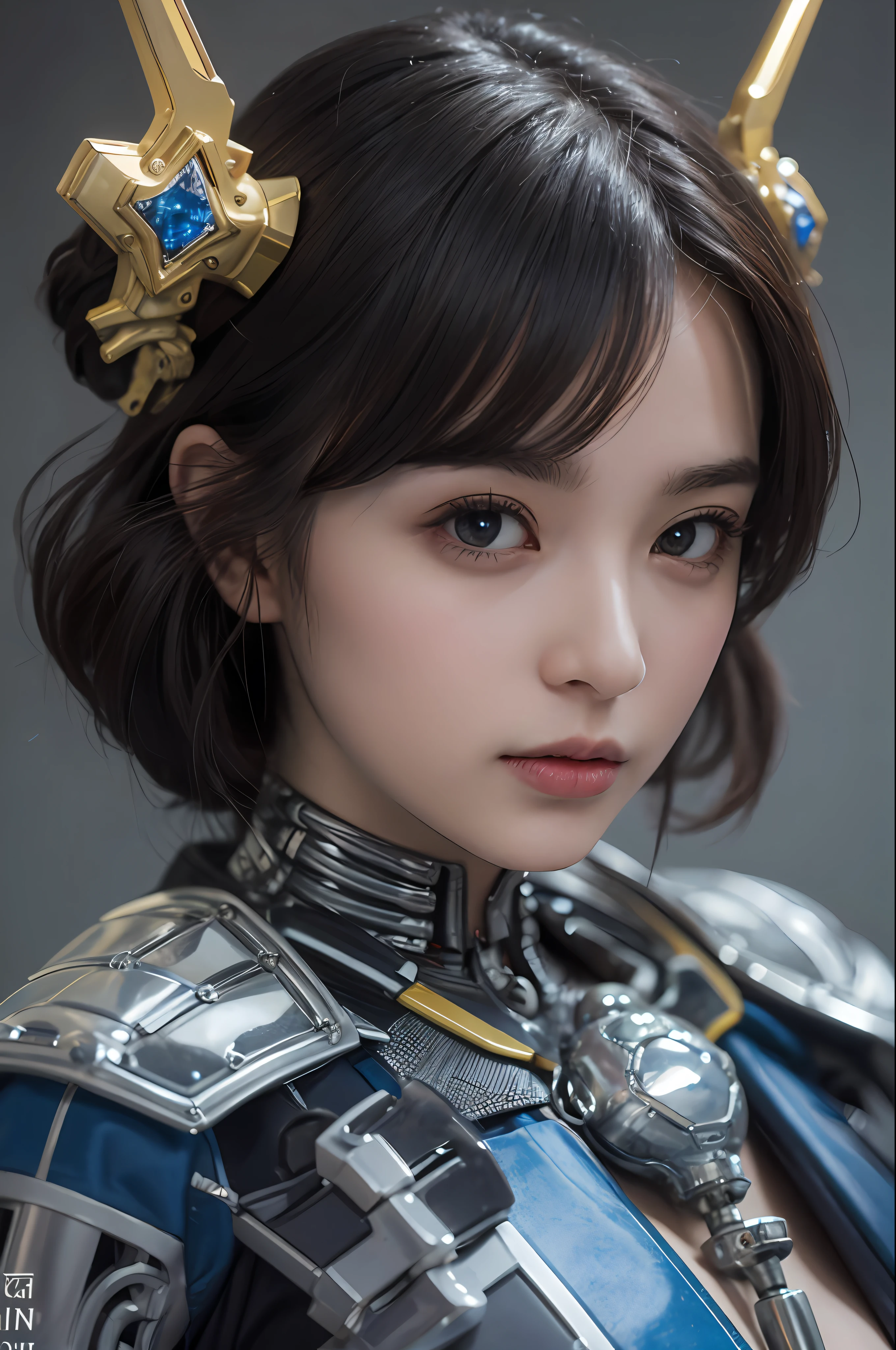beste-Qualit、巨作、ultra-high-resolution、(photoreallistic:1.4)、Raw photo、1人、Black hair、glowy skin、1 Mechanical Girl、((hyper realistic detail))、portlate、Global Illumination、Shadow、octane rend、8K、ultrasharp、Mechanical Girl、big tit、Raw skin is exposed in cleavage、Details of complex ornaments、Gundam details、extremely intricate detail、Realistic light、CGSoation Trends、purple-eyed、radiant eyes、Facing the camera、neon details、Mechanical limbs、blood vessels connected to tubes、Mechanical vertebrae attached to the back、mechanical cervical attaching to neck、sitting on、Wires and cables connecting to the head、Small LED lamp、Fluorescent glowing tubes、
