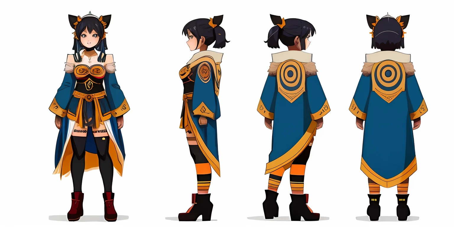 character turnaround sheet:2,three view drawing,Full body shot:2,Cute girl in tribal costume,animeaesthetic, super ultra detail --ar 16:12 --s 50 --niji 5 --q 2