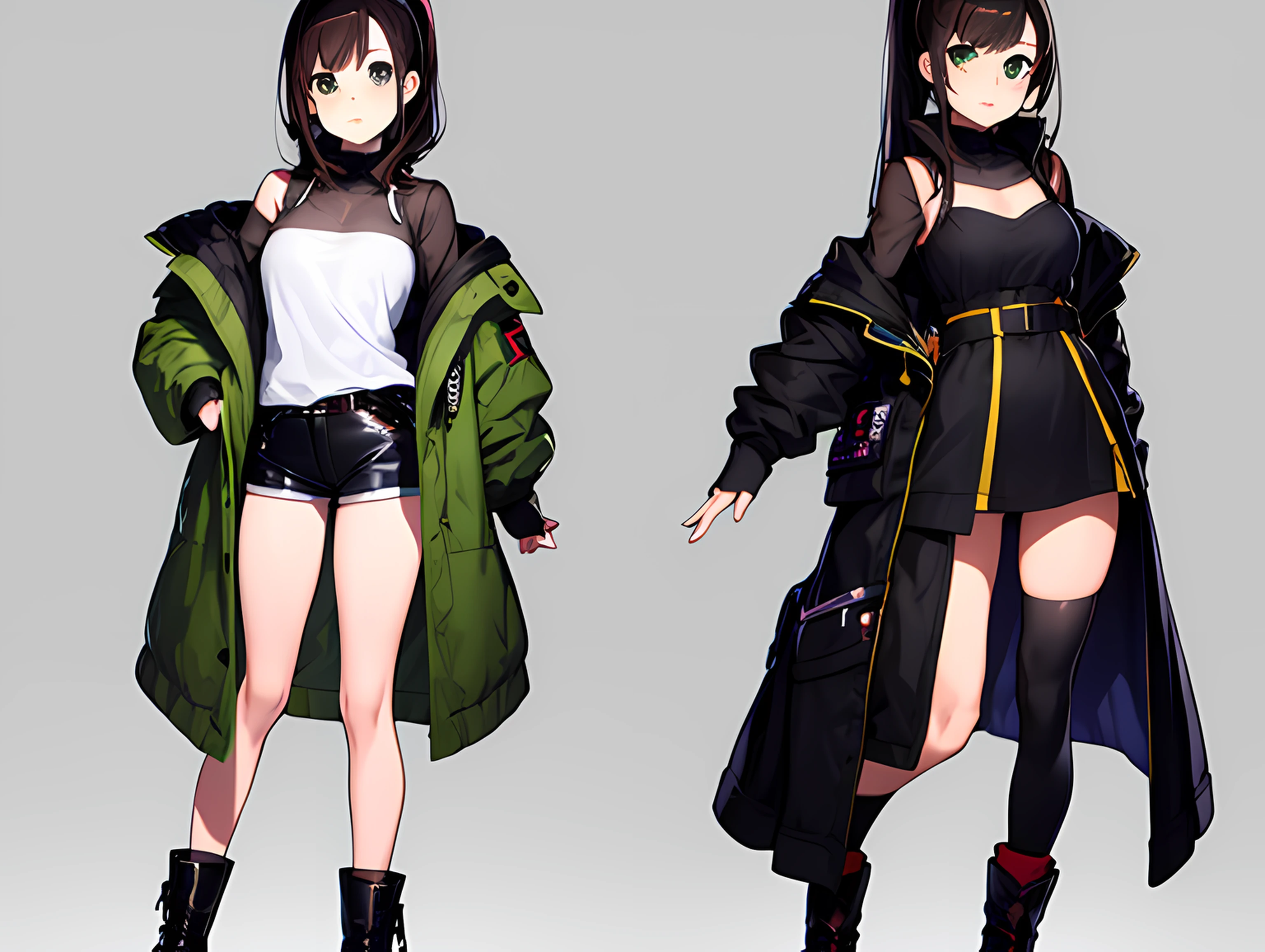 character turnaround sheet:2,three view drawing,full body shot:2,A cute girl dressed in a japanese idol outfit,anime aesthetic, super ultra detail, Sporty wind, India, Ukiyo-e