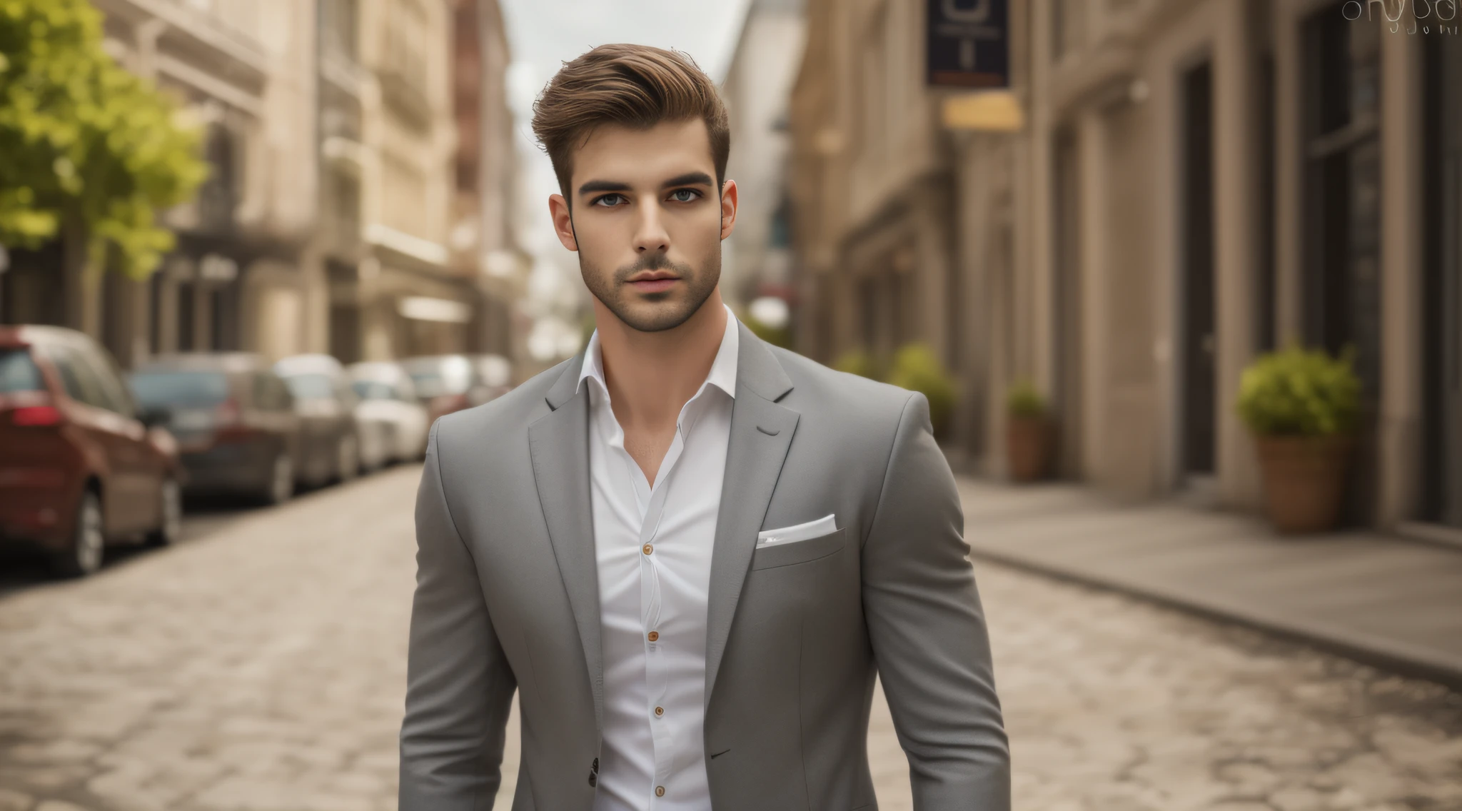 German male, modelo, bonito, Ultra realista, fotografia profissional, belo, ambiente de cidade