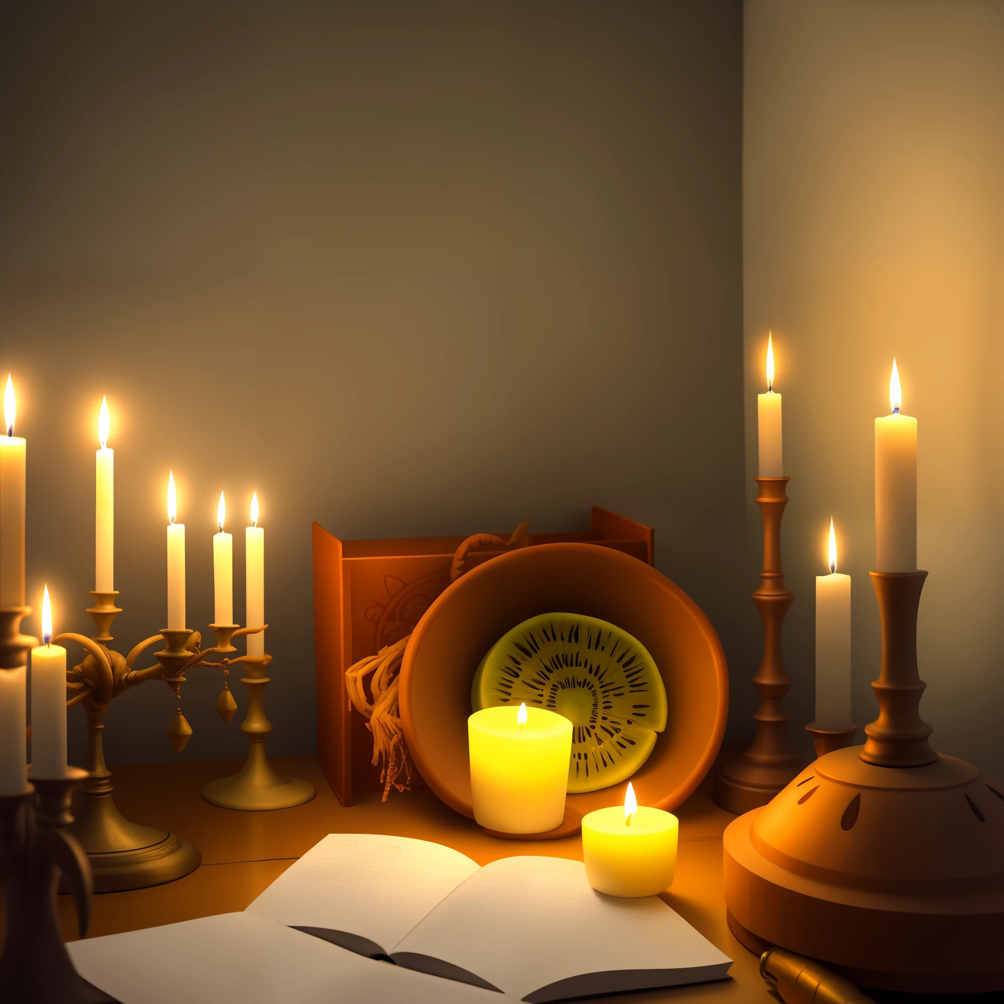 rituals,desks,Lit candles,the fruits