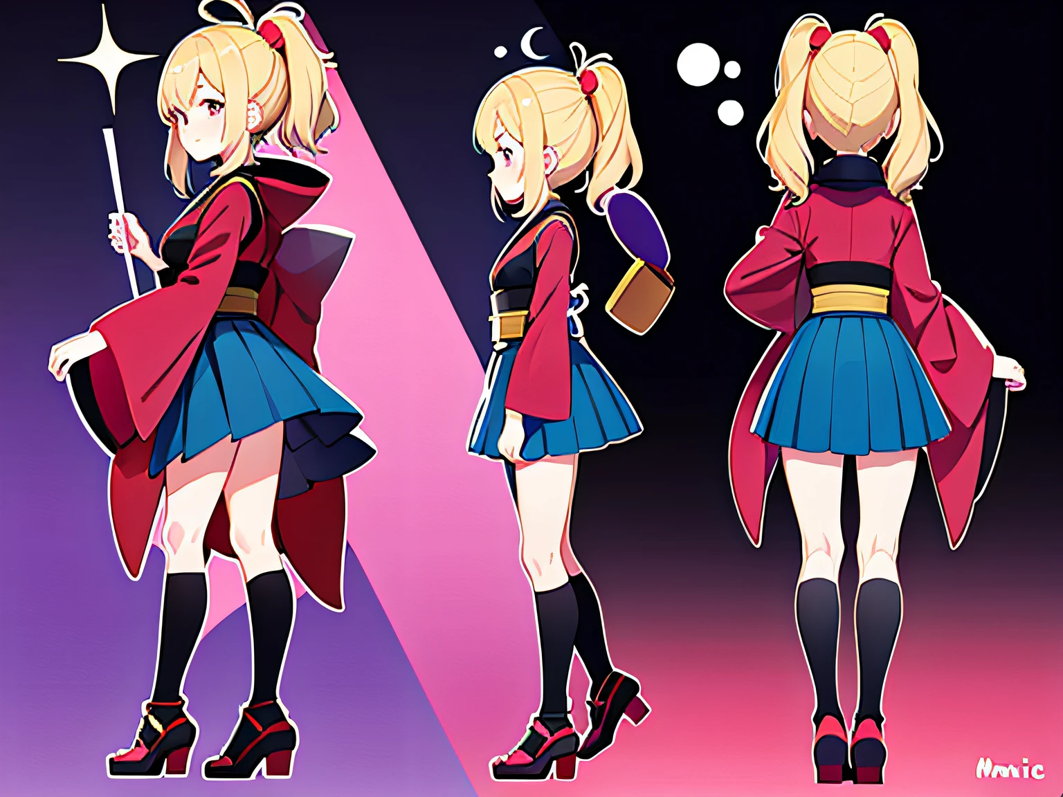 monice1111
character turnaround sheet:2,three view drawing,full body shot:2,A cute girl dressed in a japanese idol outfit,anime aesthetic, super ultra detail