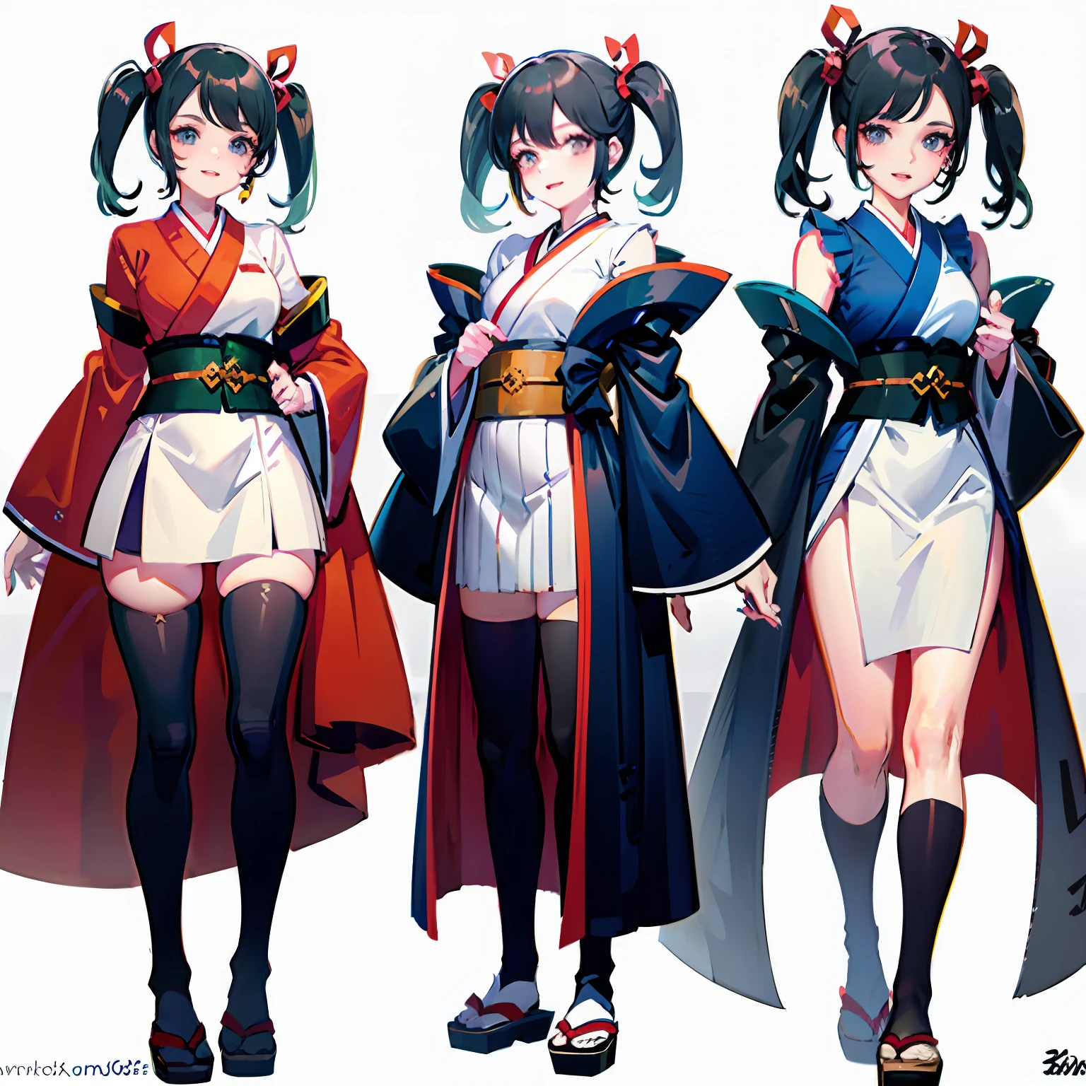 character turnaround sheet:2,three view drawing,full body shot:2,A cute girl dressed in a japanese uniform,anime aesthetic, super ultra detail
