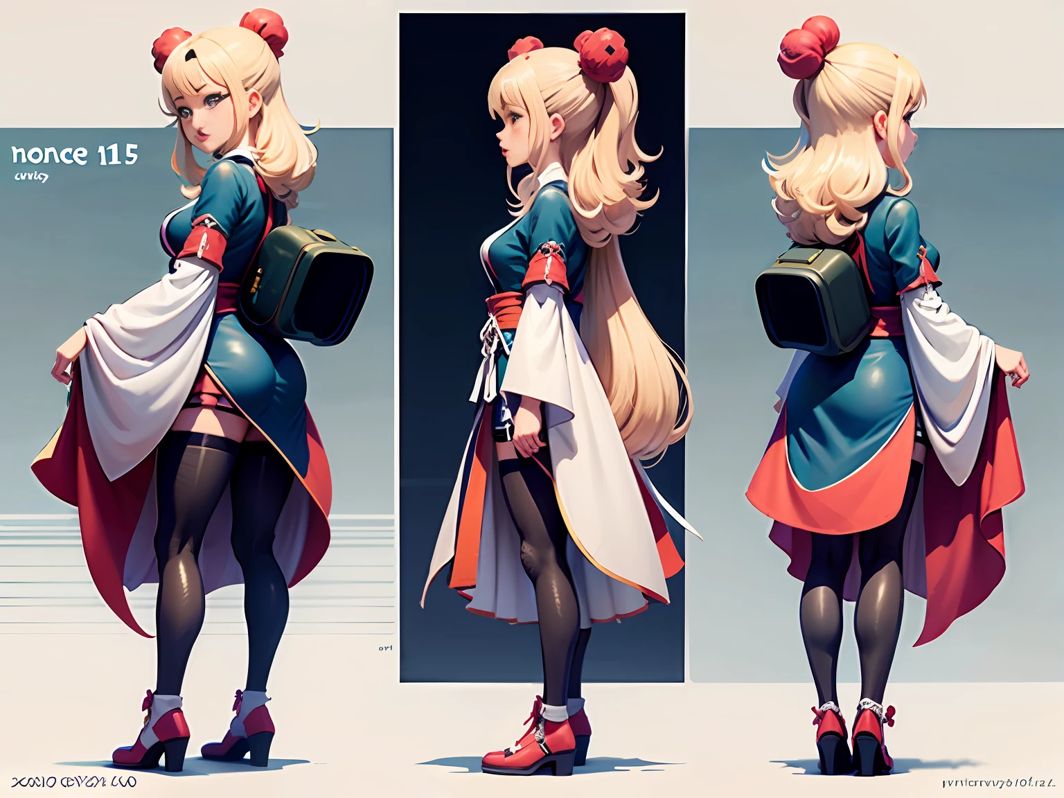 monice1111
character turnaround sheet:2,three view drawing,full body shot:2,A cute girl dressed in a japanese idol outfit,anime aesthetic, super ultra detail