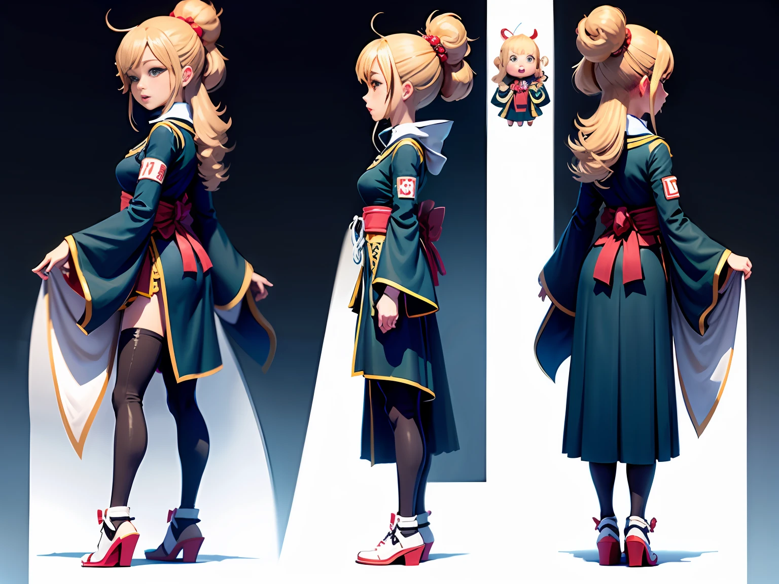 monice1111
character turnaround sheet:2,three view drawing,full body shot:2,A cute girl dressed in a japanese idol outfit,anime aesthetic, super ultra detail