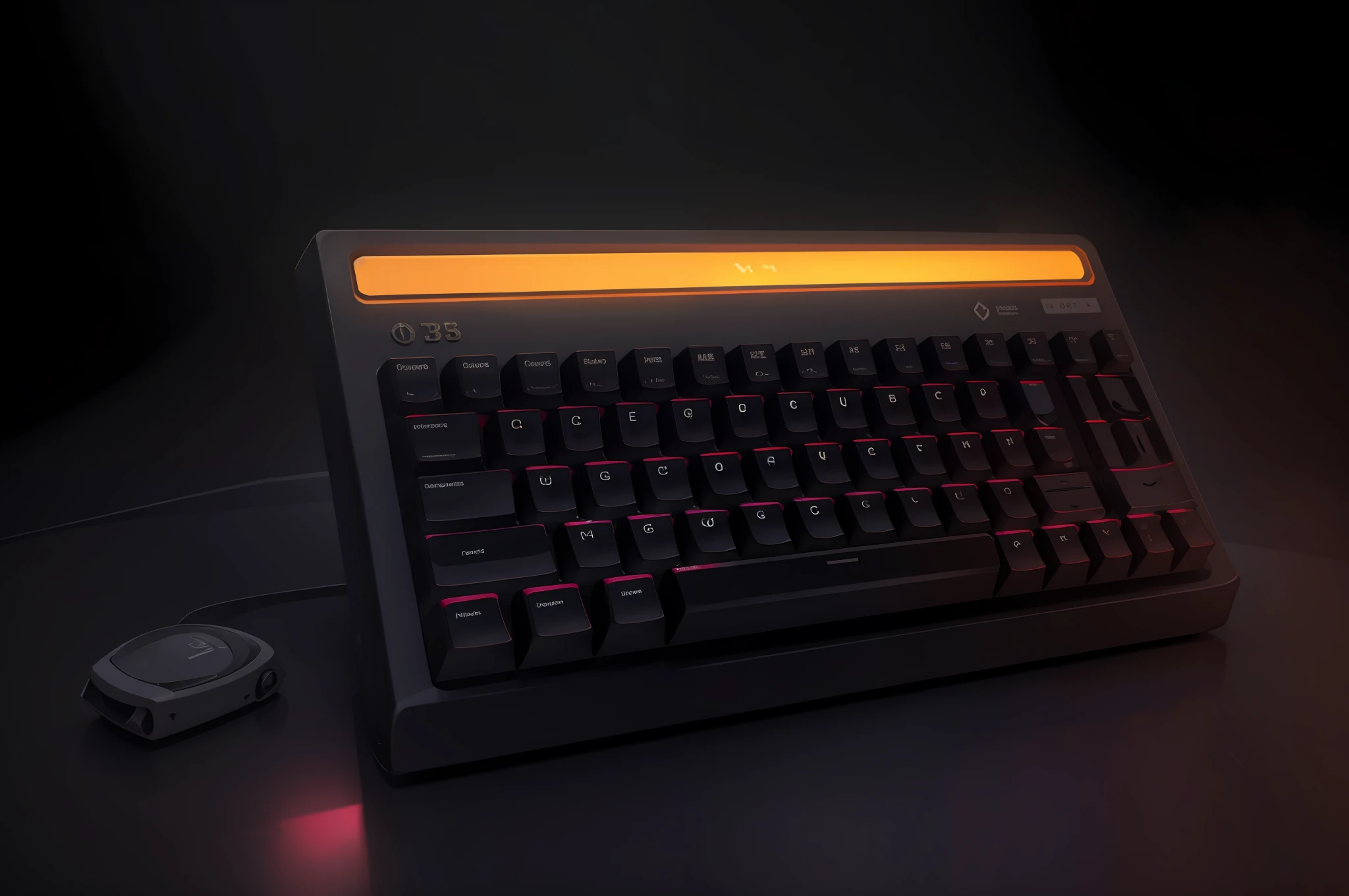 A mechanical keyboard,In the deep universe,Chasing battleships,Broken space,Endless artillery fire,3 d render of jerma 9 8 5, gamers keyboard, 3 d render even lit, in game style 8k, 8k computer render, vibrant backlit, octane 8k render, octane 8 k render,