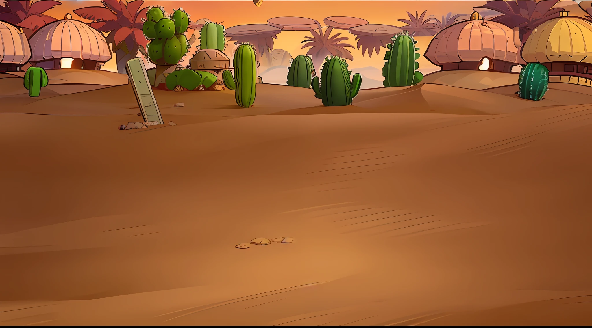 Game map design,Desert theme、Faraway view、The middle view is a flat ground,Close-up,angle of depression,gameicon,Sand,Rochas,cacti,masterpaintings,Epic composition,Best Quority,ultra-high-resolution,8K