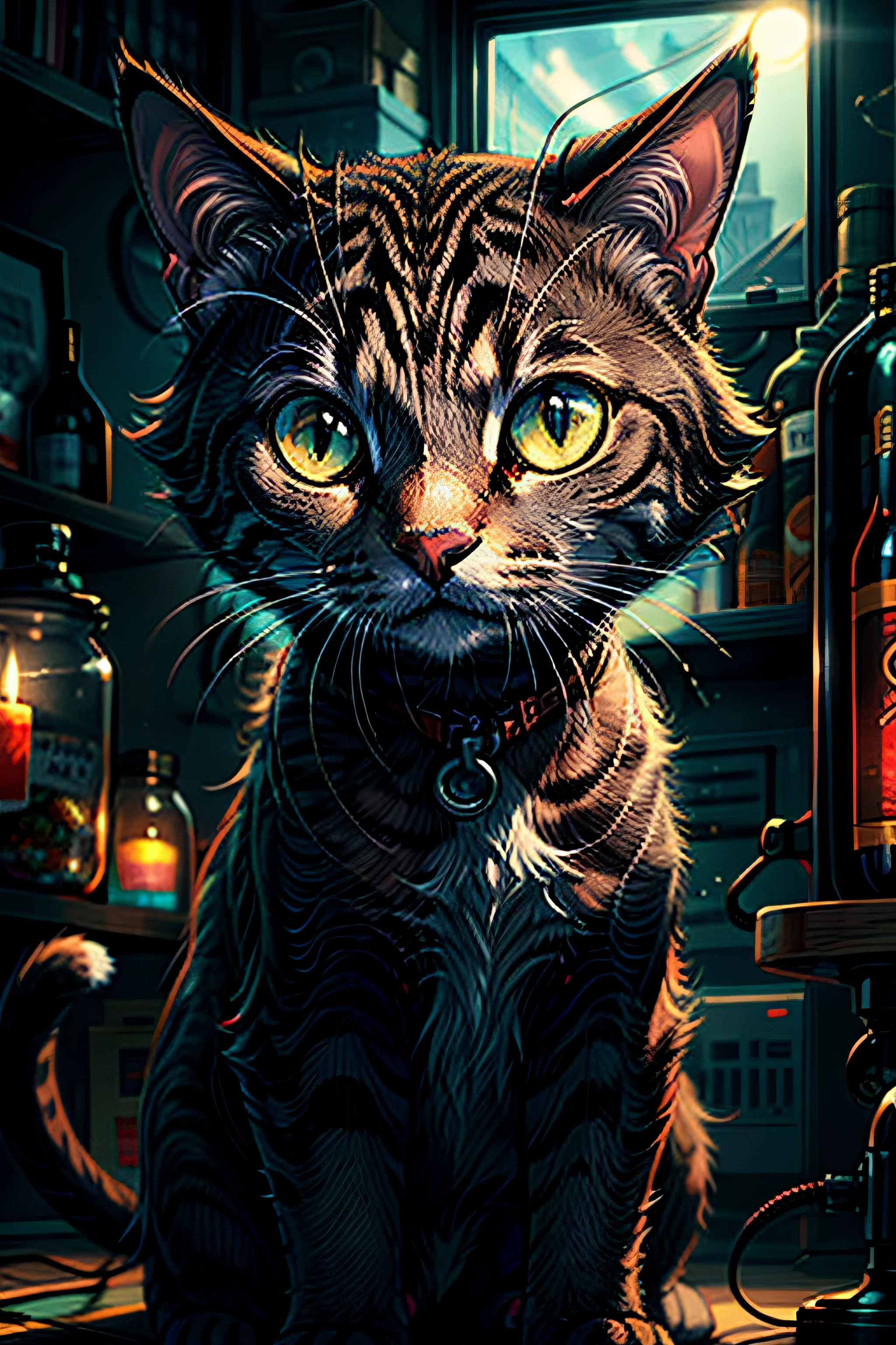 Cat cyborg,A detailed,8K