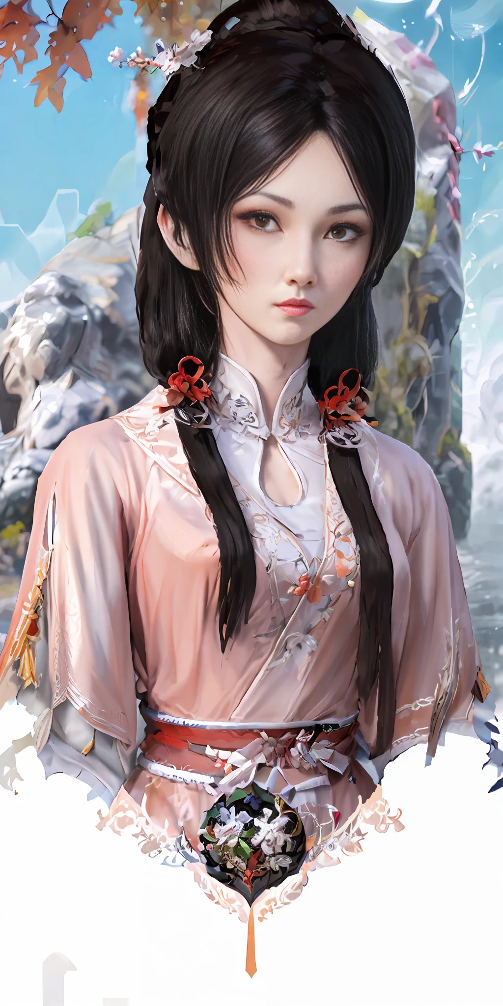 a close up of a woman with white hair and a white mask, beautiful character painting, guweiz, artwork in the style of guweiz, white haired deity, by Yang J, epic exquisite character art, stunning character art, by Fan Qi, by Wuzhun Shifan, guweiz on pixiv artstation