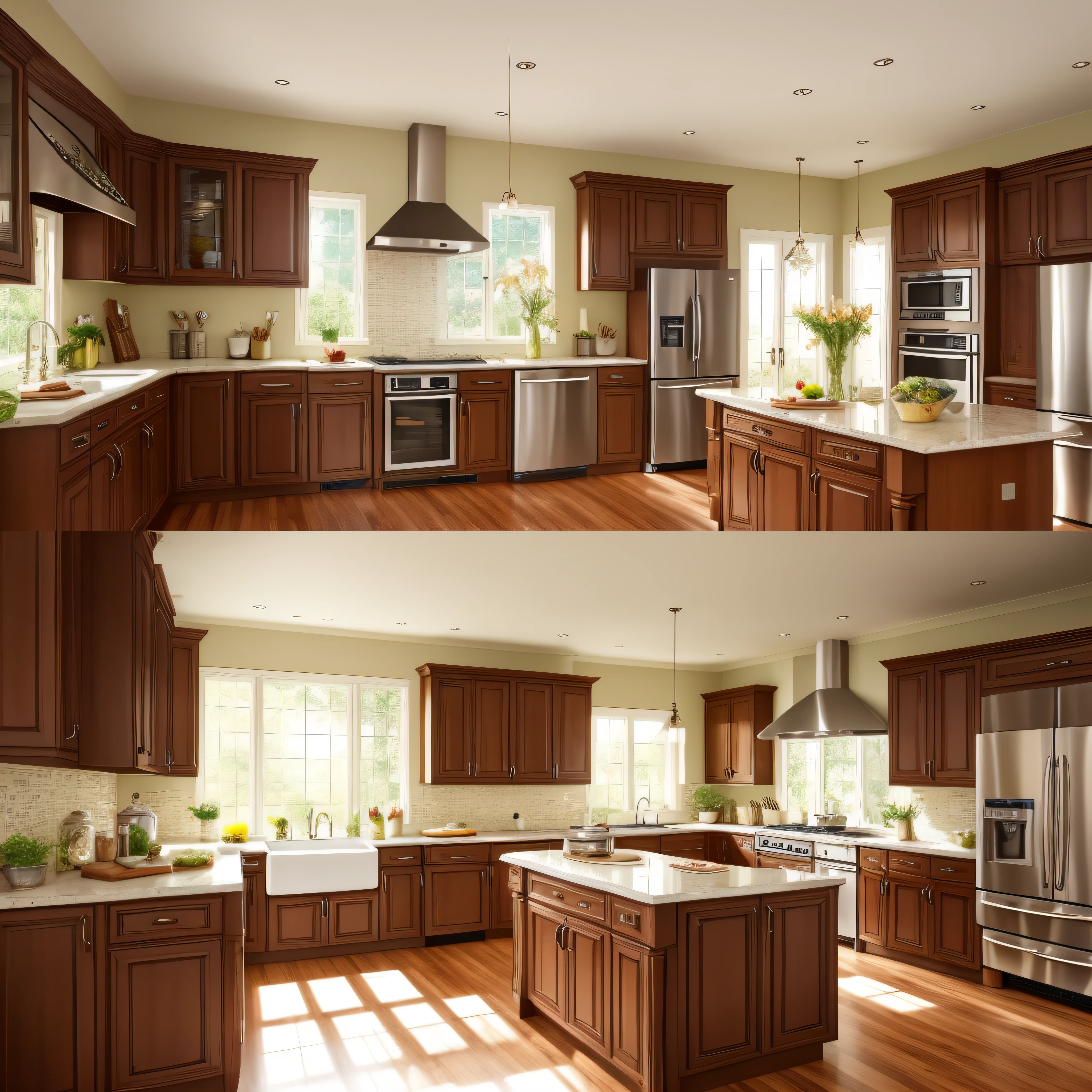 Spacious kitchen,Light brown kitchen door,exquisitedetails, --auto