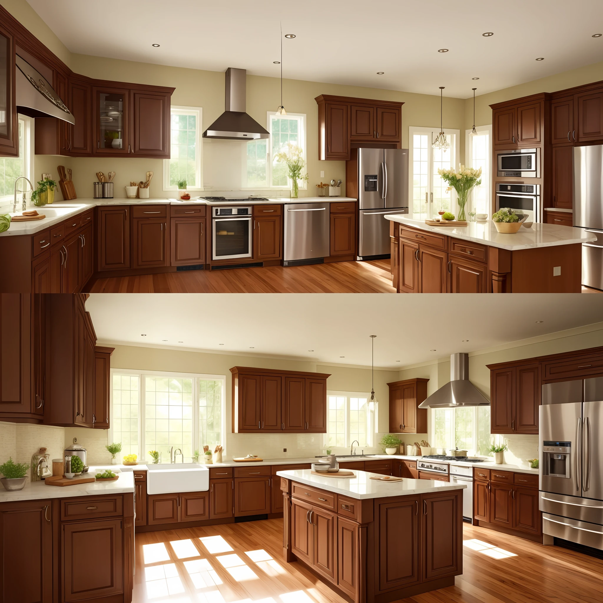 Spacious kitchen,Light brown kitchen door,exquisitedetails, --auto