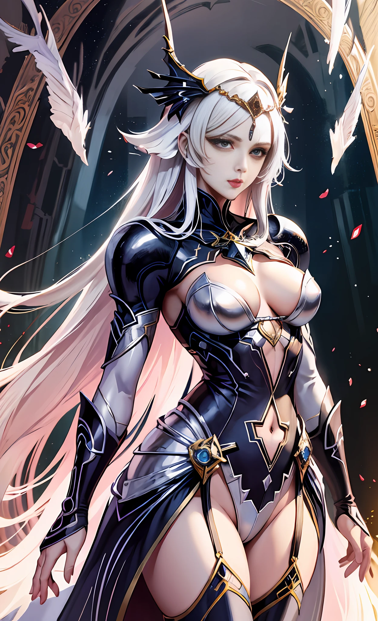 Top anime Art- Woman in a white dress，fully body pose，Long hair and white cape，goddesses，body complet，extremly high detail，Super detailed fantasy characters， CGI anime fantasy artwork，Master Anime Character Art 8 K，Beautiful anime drawing，（（Beautiful fantasy queen）），Beautiful and elegant Terran goddess，Extremely detailed artistic germ，Fantasy art style