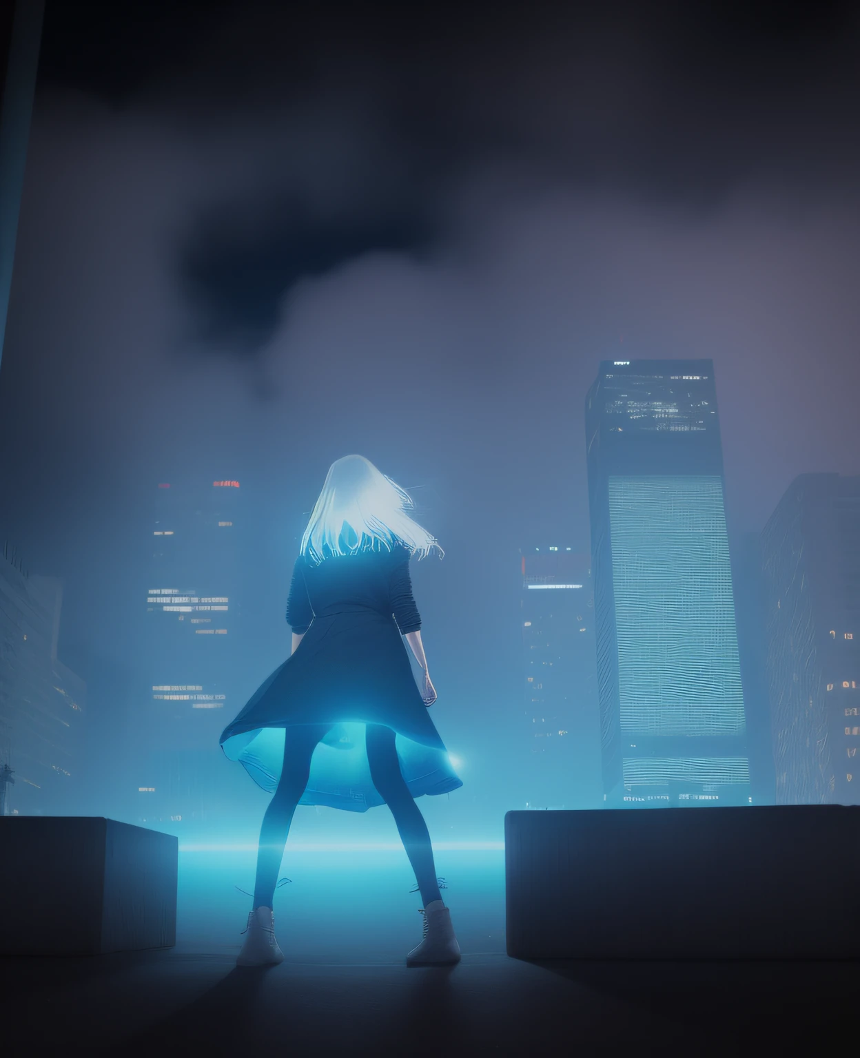 Crowd long exposure photography in front of the subject