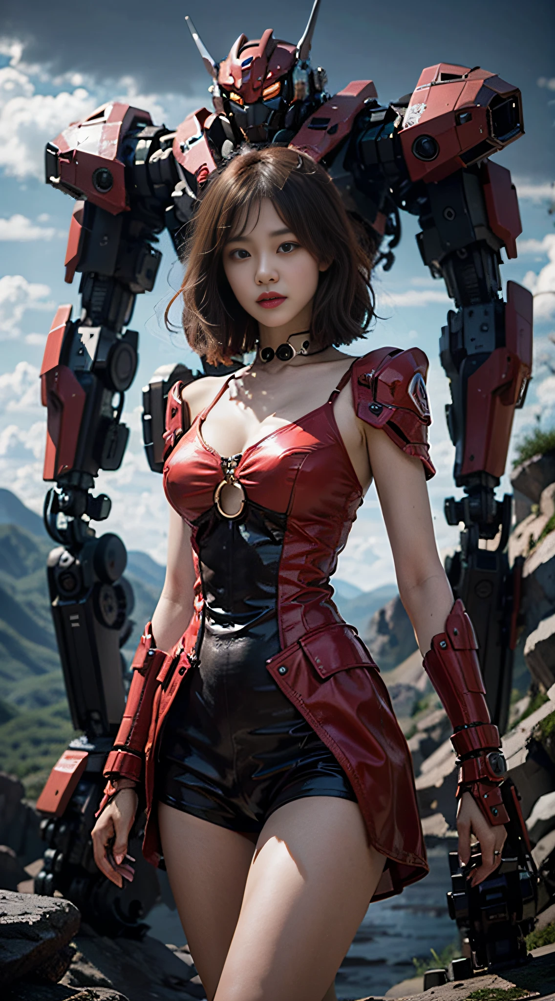 ( pureerosface_v1:0.5),Rhyme,Korean Doll,
Realistic photography,high qulity,8K分辨率,real photograph,(((length hair,brown hair,Girls with medium breasts,)),chinaese girl,tight-fitting,navels,Pink clothes),Shitu-mecha behind the girl,Magnificent,body complet,mistic,Photo by Brandon Wolfermüster,Surreal dreams,Gray atmosphere,rainy days,battleground background,dyna,LUT,HDRM professional lighting,photon maping,radiosity,physicallybased rendering,Delicate realism,Aray's dynamic and expressive animation Shitu-Mecha,(Pink style:1.3),