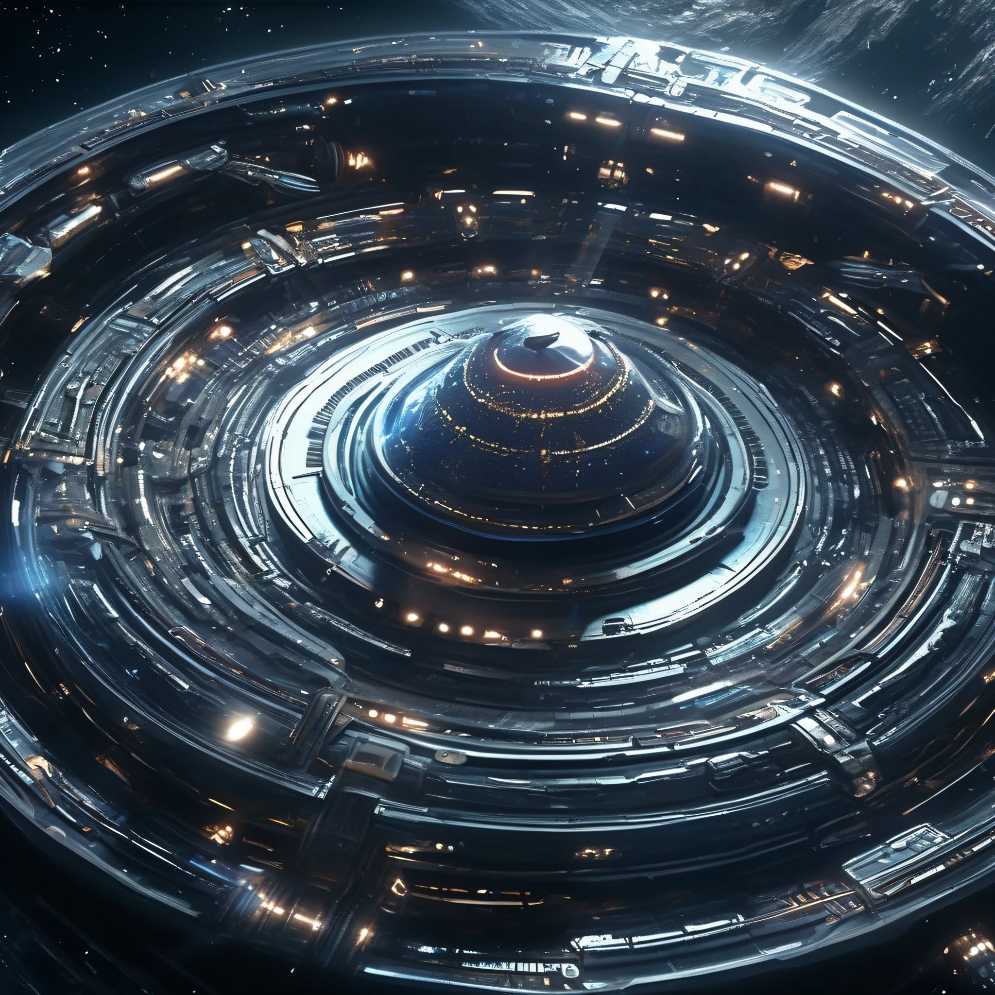 Space battleship、sci-fi movie、A futuristic world、Science fiction universe space、Bank Starfield、Saturn ring、Tech shines、Light energy magnetic levitation、Quantum collision、Time travel、ultra high def、hyper-detailing,Deep view、Lagrange