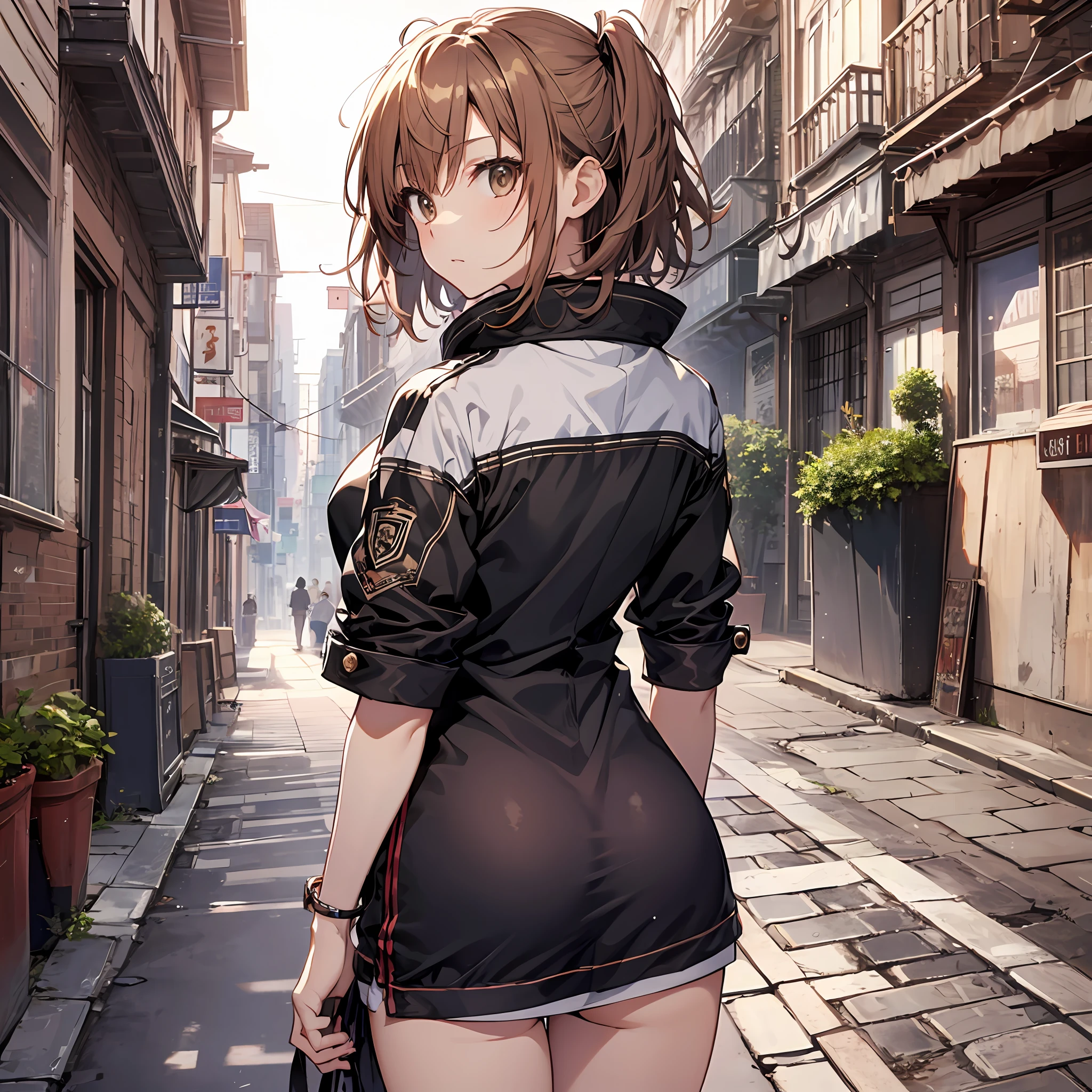 (巨作, beste-Qualit, Misaka_mikoto, Brown-eyed, Short_hair, Small_Breast,) Rear view random posing Random clothes Random Location Random View