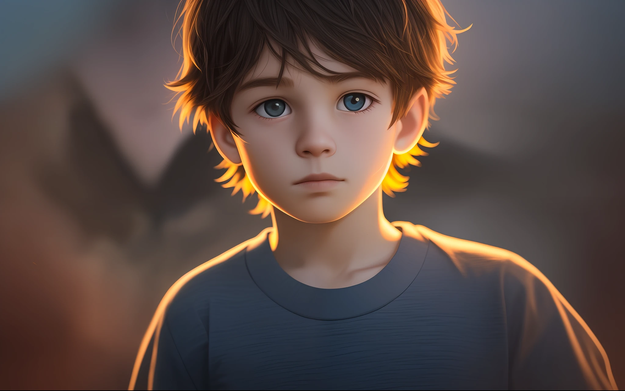 A boy in the dark