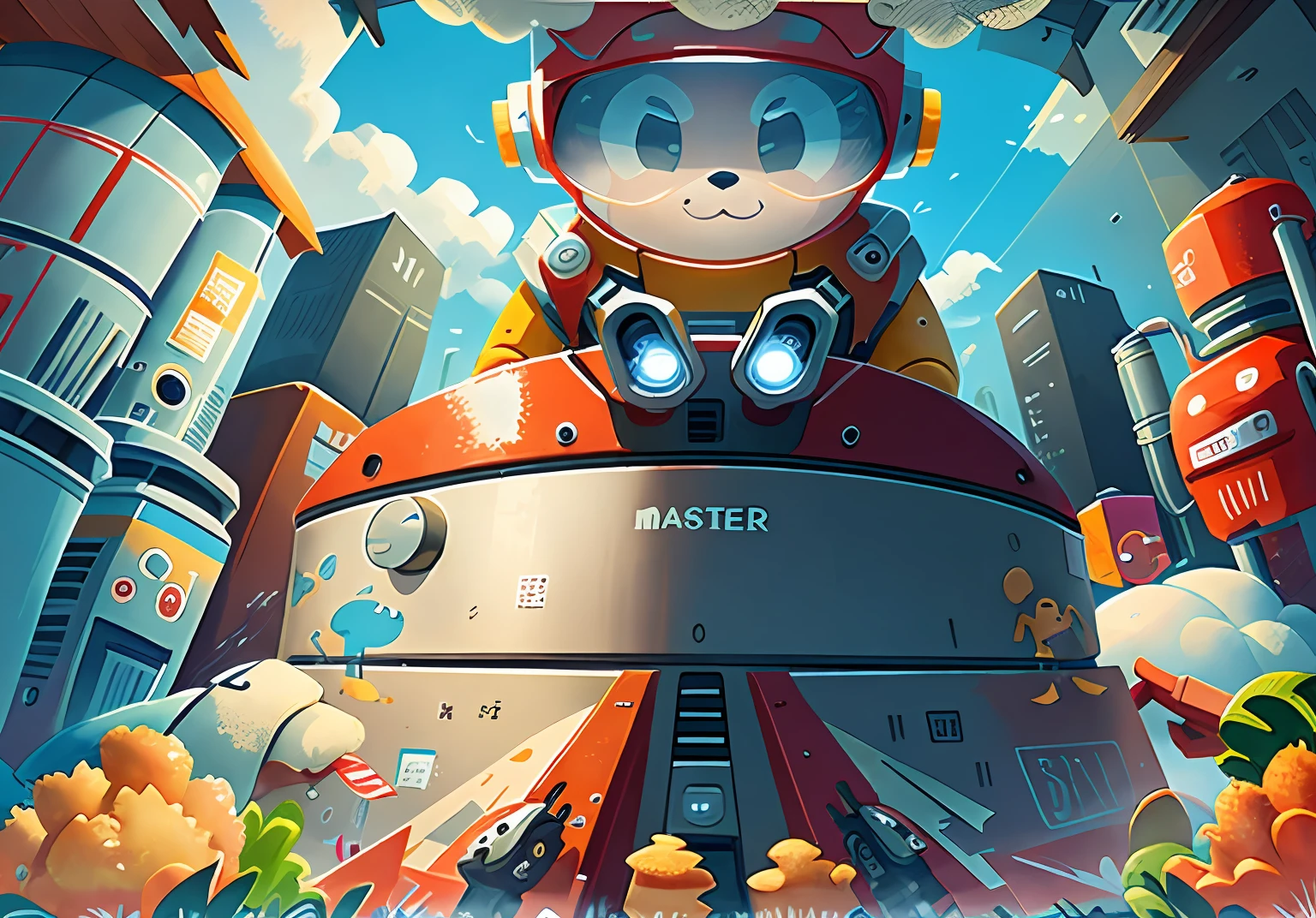 masterpaintings,the best quality,Air fryer,refrigerator,washing machine,Robot vacuum cleaner,air conditioner,Audio,architectural,Fine characters,Colorful clouds,Clean skies
