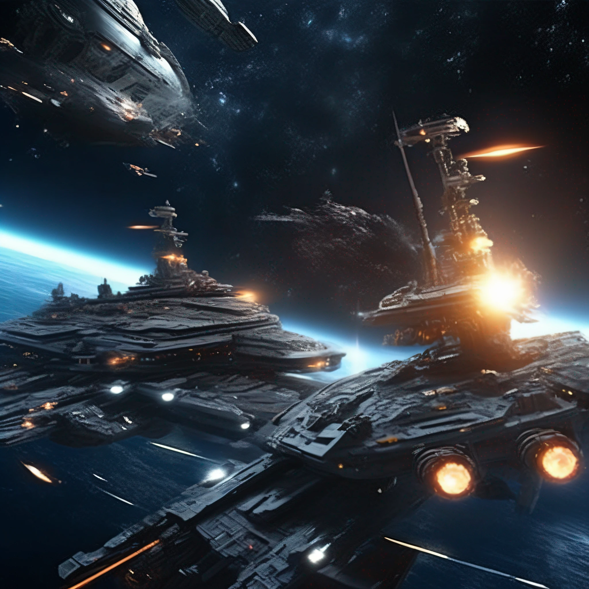 Space battleship、sci-fi movie、A futuristic world、Science fiction universe space、Bank Starfield、Saturn ring、Tech shines、Light energy magnetic levitation、Quantum collision、Time travel、ultra high def、hyper-detailing,Deep view、Lagrange,Shoot down and destroy enemy warships,exploding,ambiance,Planetary halos,Our invincible battleship angry protective cover,invincibility。victory