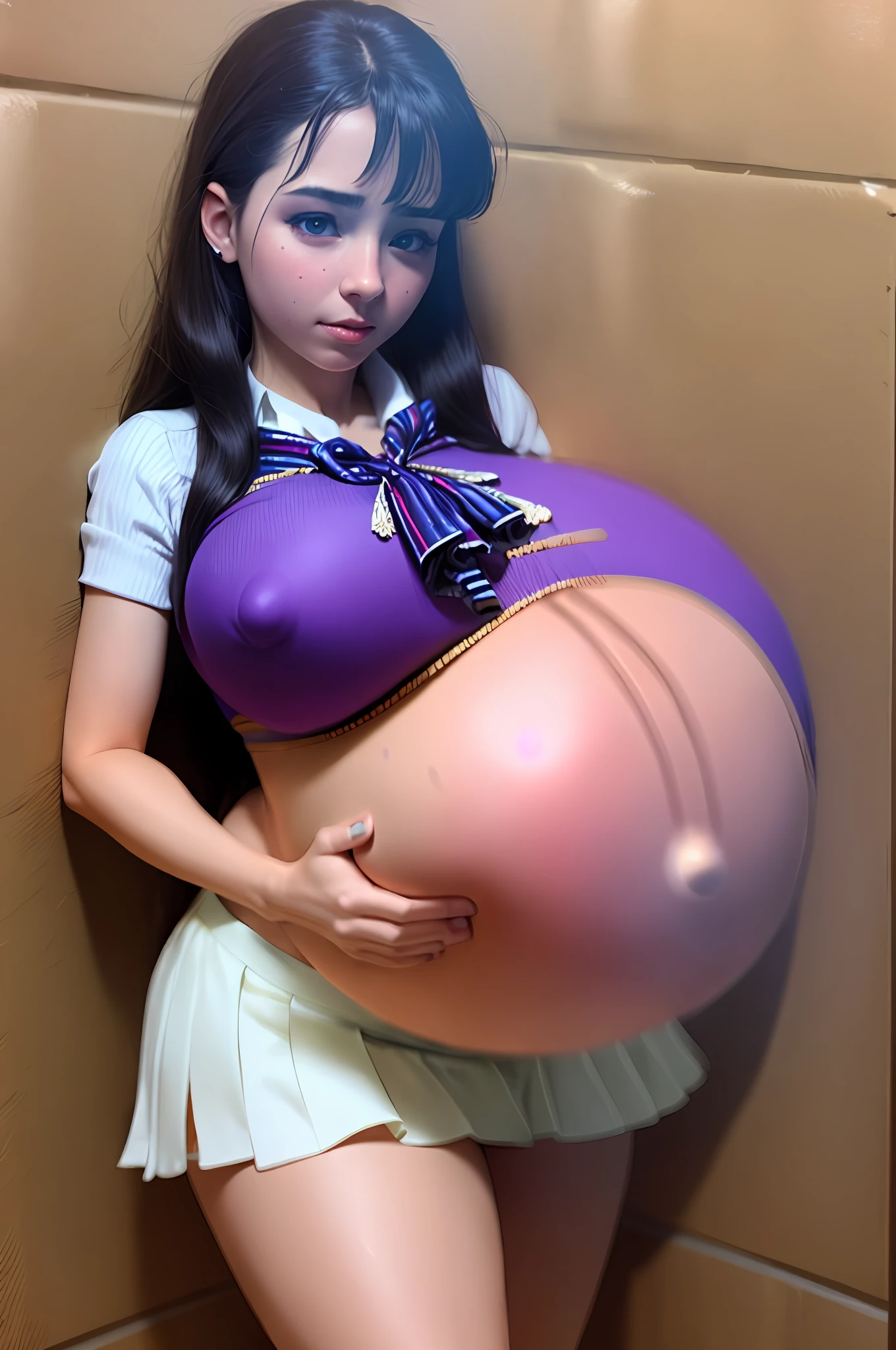 Hair Bow, black hair,Big Bump pregnant, school girl, Big boobs, nipple, cum,16 yl, Big pregnant Belly, Big Pregnant girl, Largest Belly of Pregnant, Huge Pregnancy Belly, purple eyes, huge 9 months Pregnancy Belly