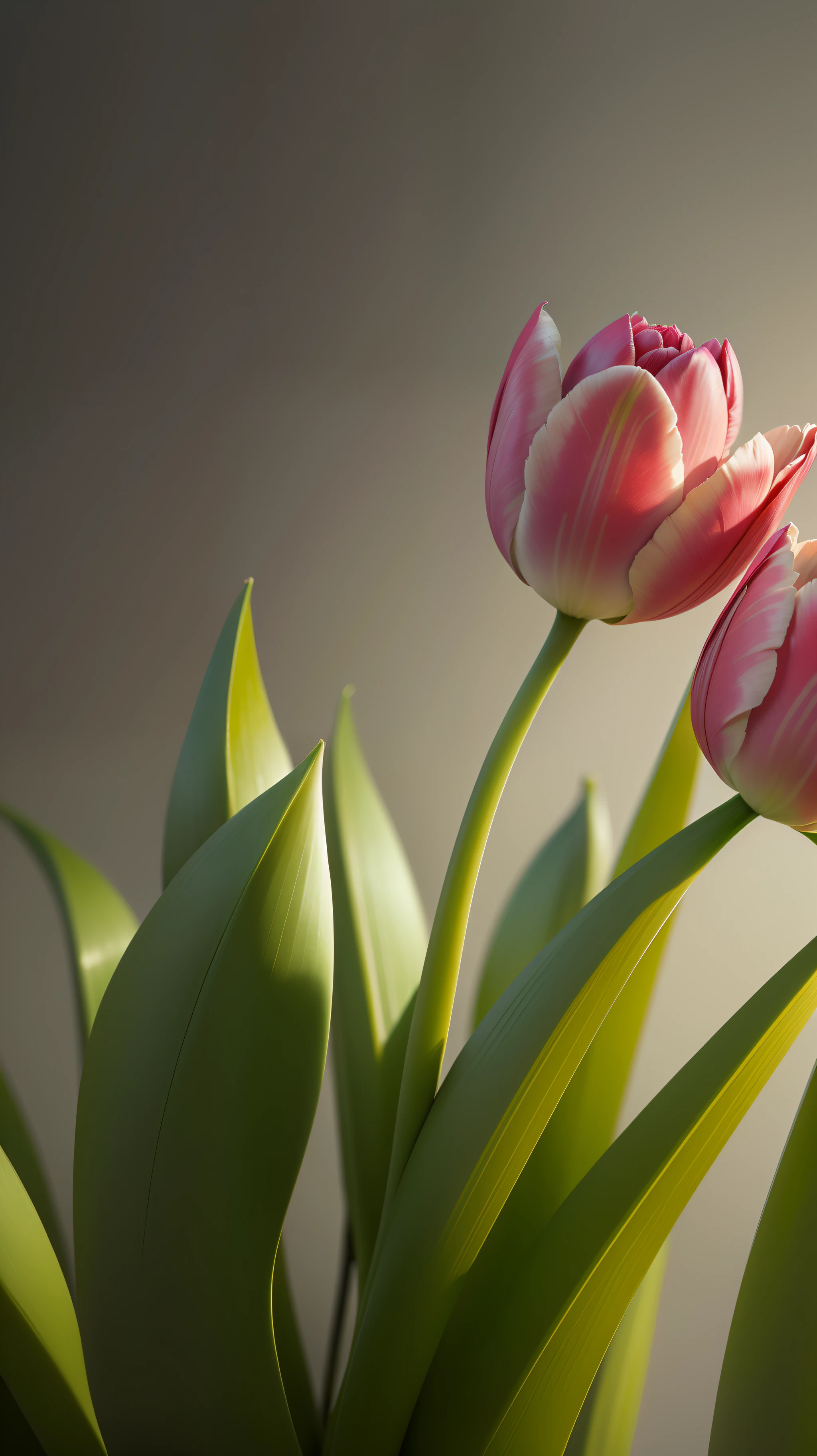 Three red tulip, three red tulips in the tree,red tulips,dark background,high resolution,high quality