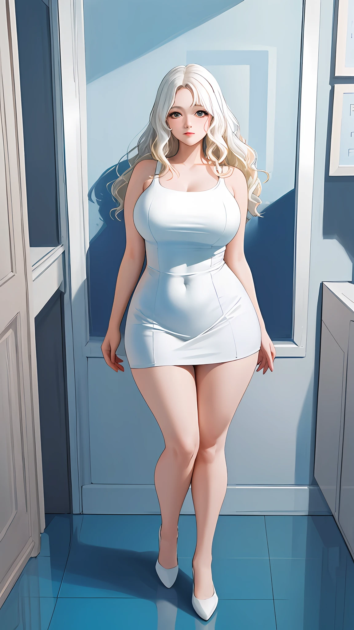 (masterpiece, best quality:1.4), looking at viewer, fringer, {indoors|outdoors|simple background},
(wavy hair:0.8), long hair, {black hair|white hair|blonde hair}, {blue theme|red theme|white theme}, curvy body, full body.