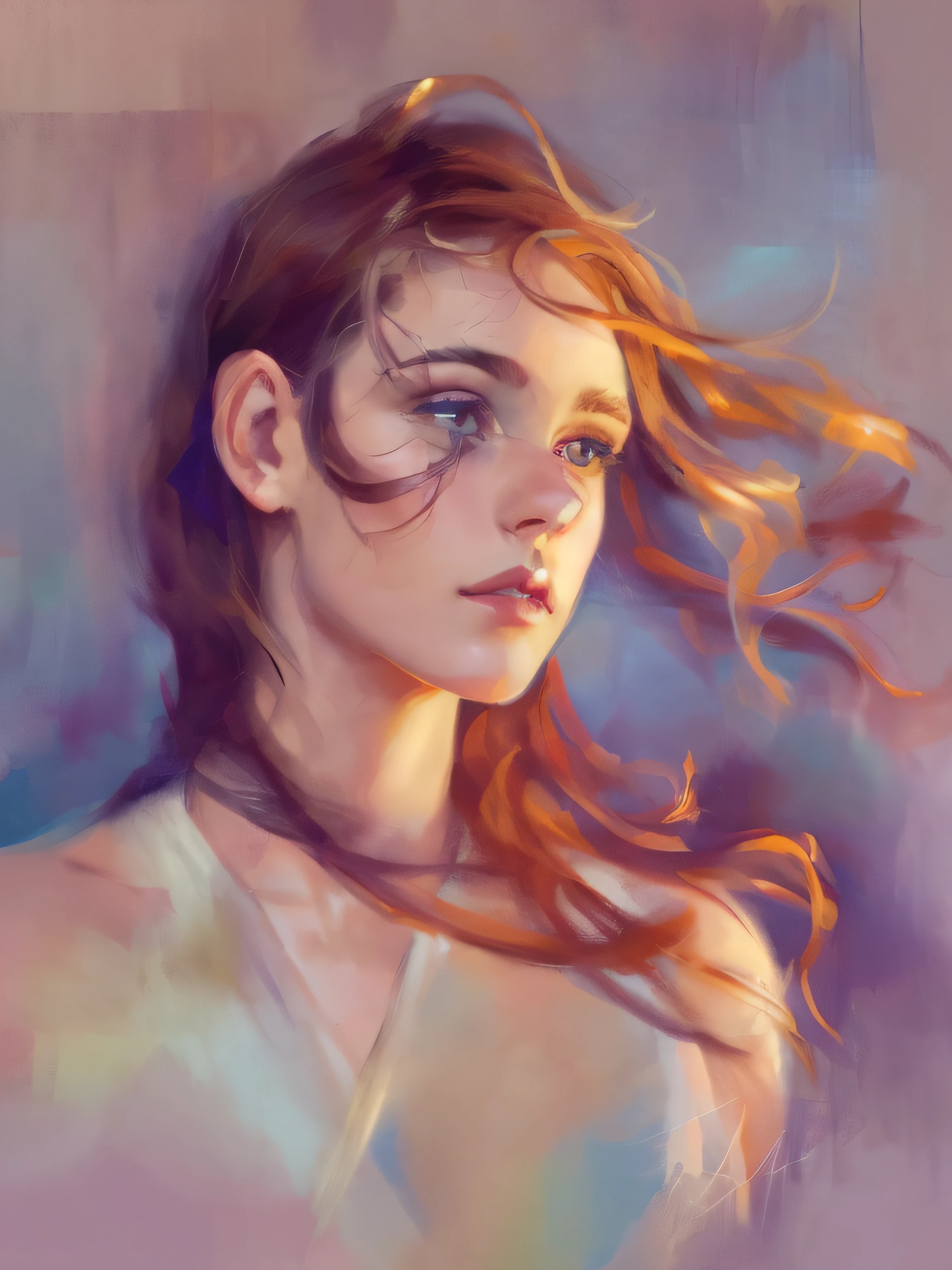 oilpainting，painting of a woman with long hair and a white dress, high definition detail. Digital painting, soft digital painting, inspired by Lois van Baarle, Gorgeous digital painting, Smooth. Digital painting, # 1 digital paintting of all time, #1 digital paintting of all time, beautiful digital painting, digital paining, expressive digital painting, Detailed digital painting