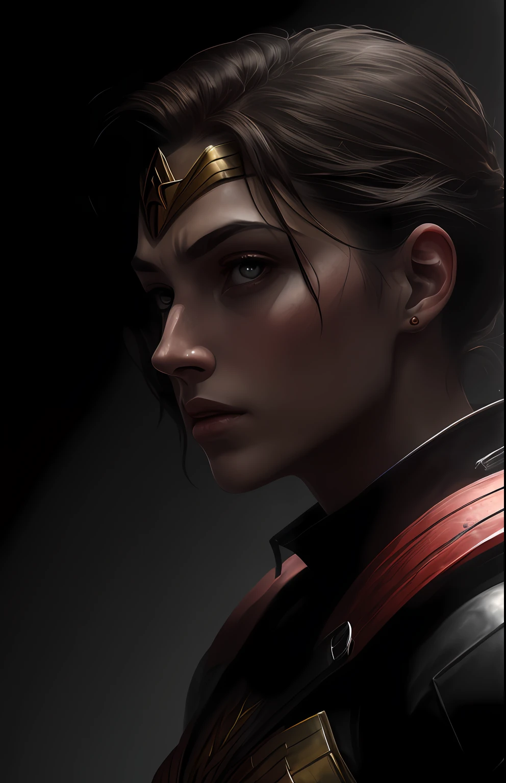 (dark shot: 1.1), epic realistic, Wonder Woman Red Lantern from DC, yellow gradient, black, brown and magenta color scheme, grunge aesthetics!!! graffiti tag wall background, art by Greg Rutkowski and artgerm, soft cinematic light, Adobe Lightroom, darkroom, HDR, intricate, highly detailed, (depth of field: 1.4), faded, (neutral colors: 1.2), (hdr: 1.4), (muted colors: 1.2), hyper-detail (artstation: 1.4), cinematic, warm light, dramatic light (complex details: 1.1)